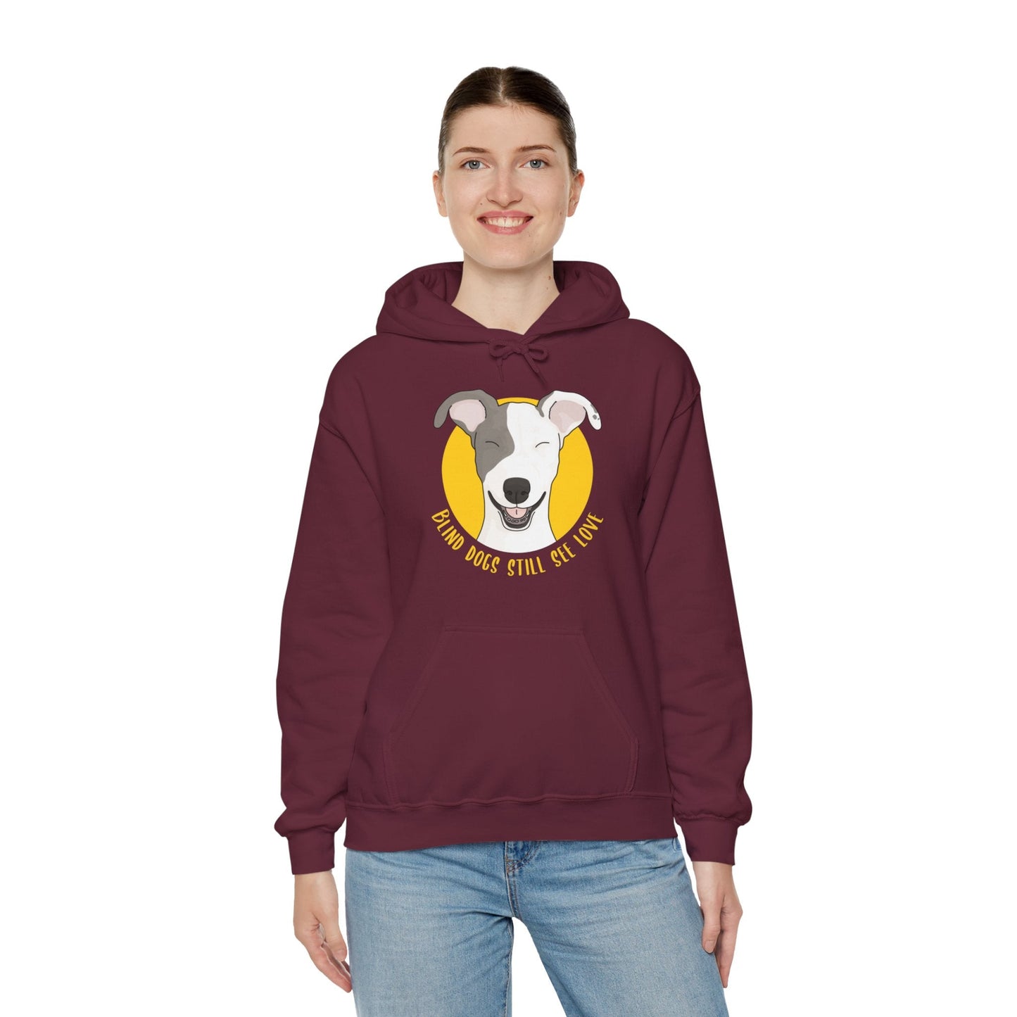 Blind Dogs Still See Love | Hooded Sweatshirt - Detezi Designs-14150021291360216084