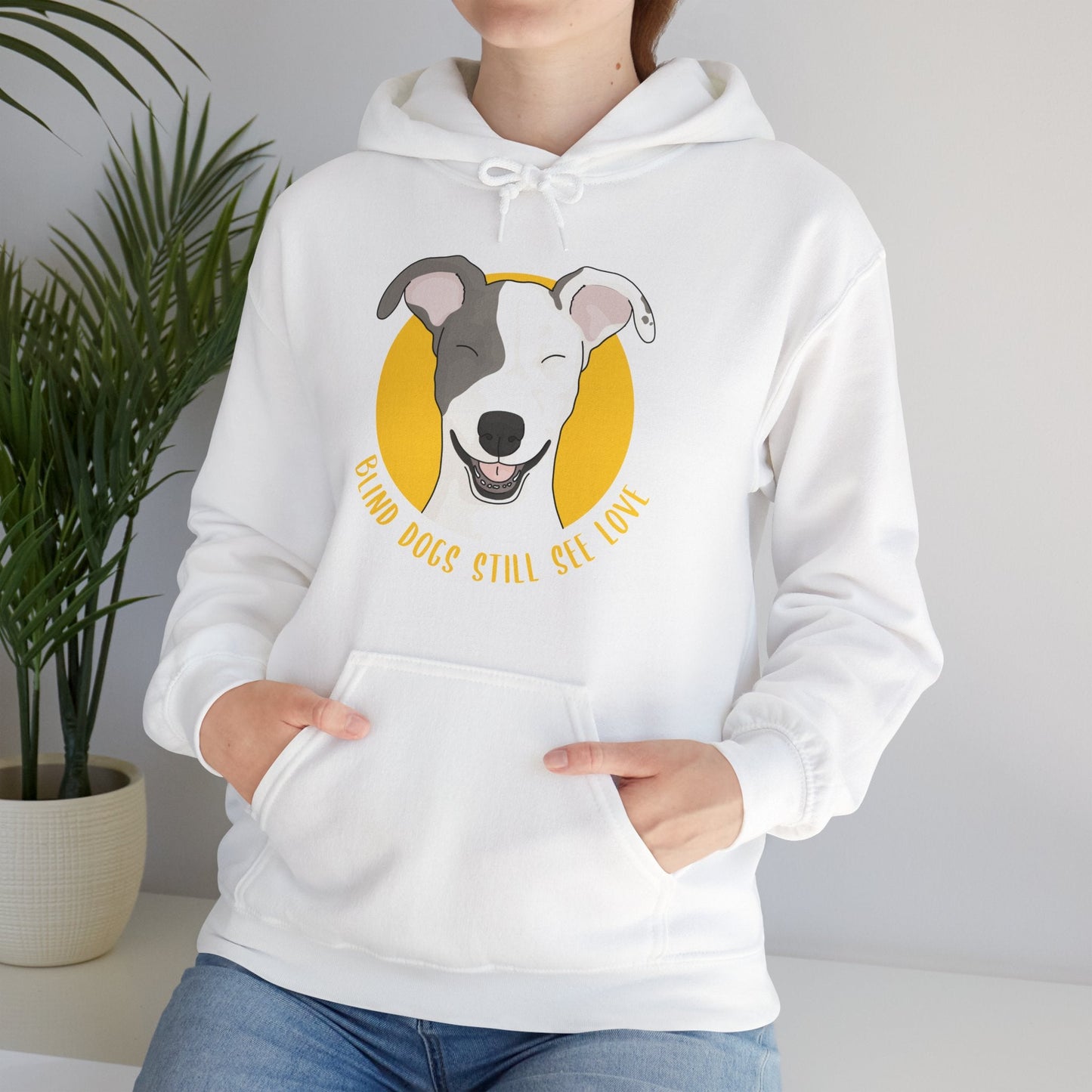 Blind Dogs Still See Love | Hooded Sweatshirt - Detezi Designs-14150021291360216084