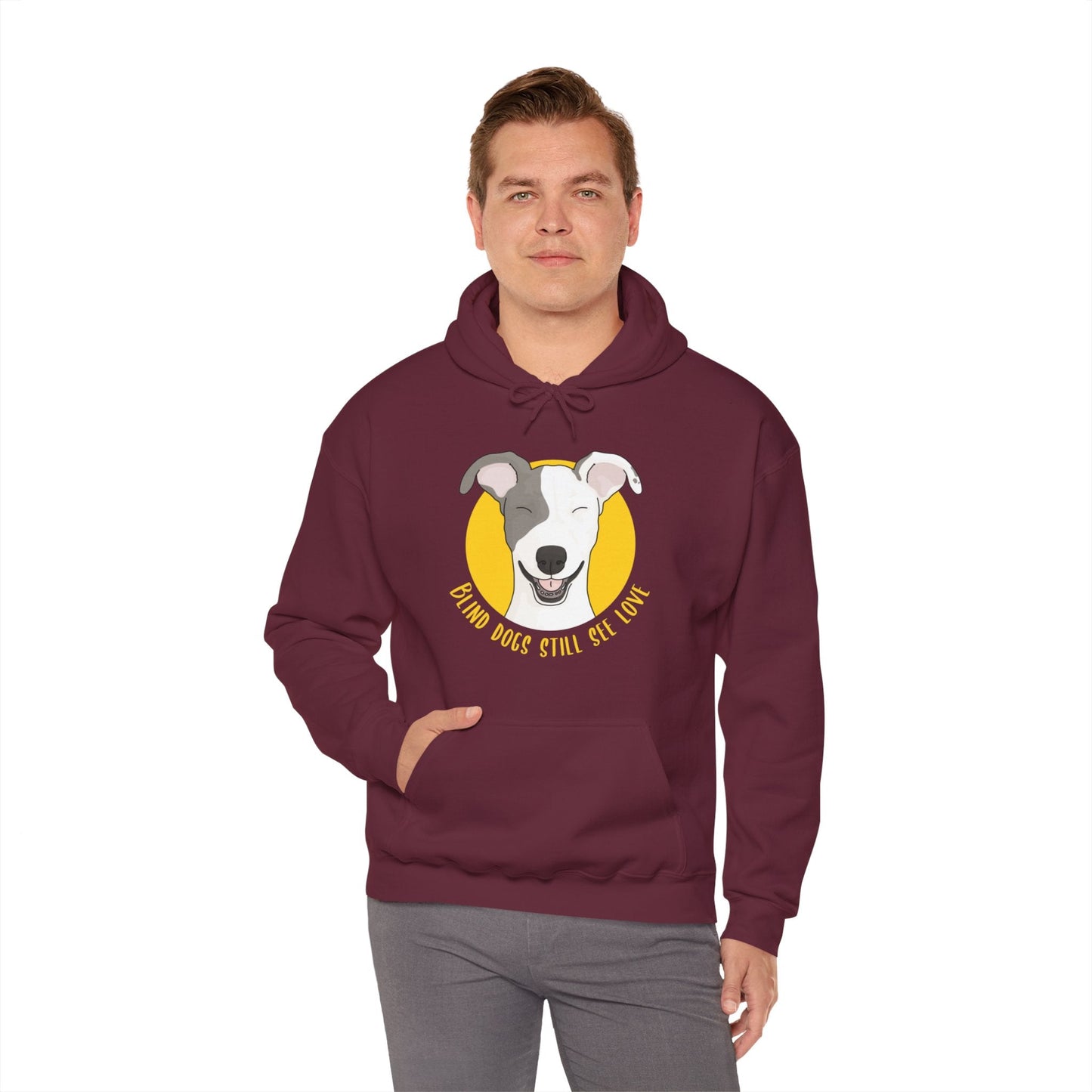 Blind Dogs Still See Love | Hooded Sweatshirt - Detezi Designs-14150021291360216084