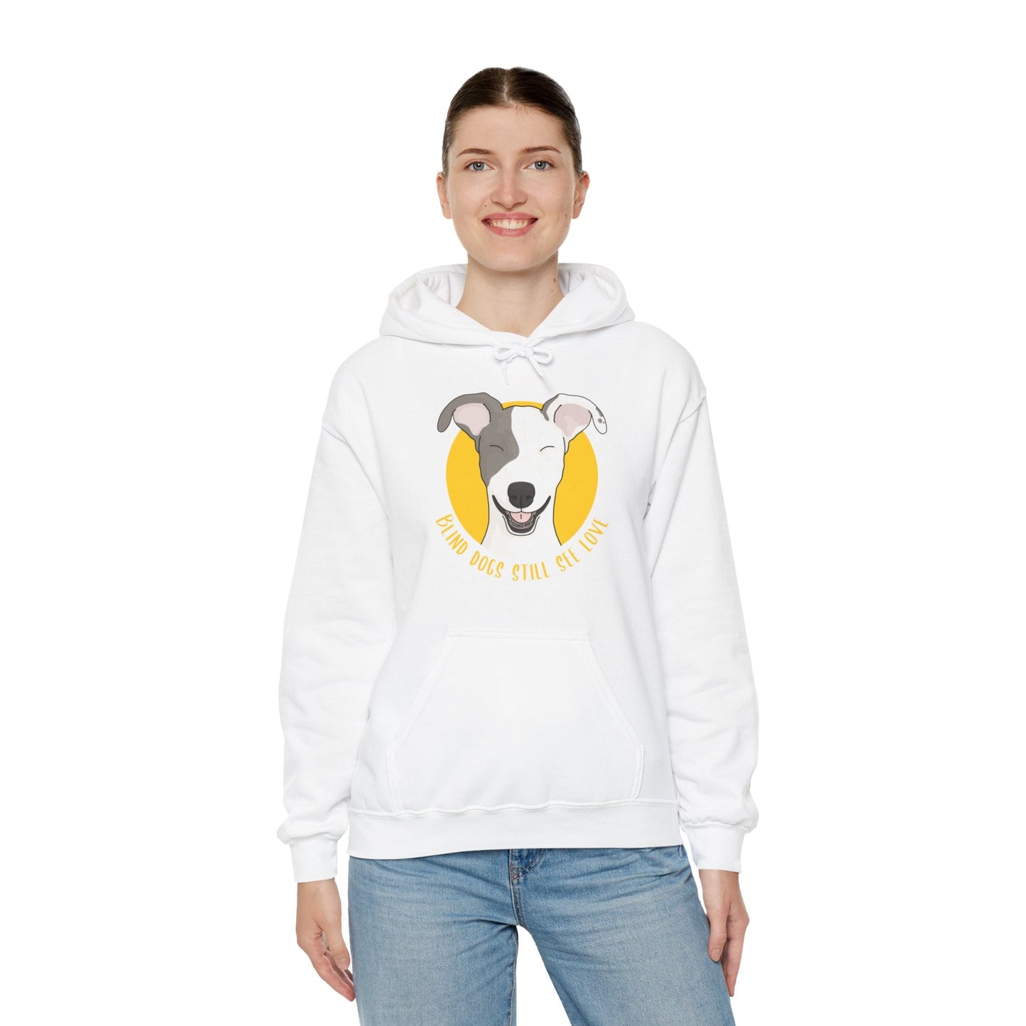 Blind Dogs Still See Love | Hooded Sweatshirt - Detezi Designs-14150021291360216084