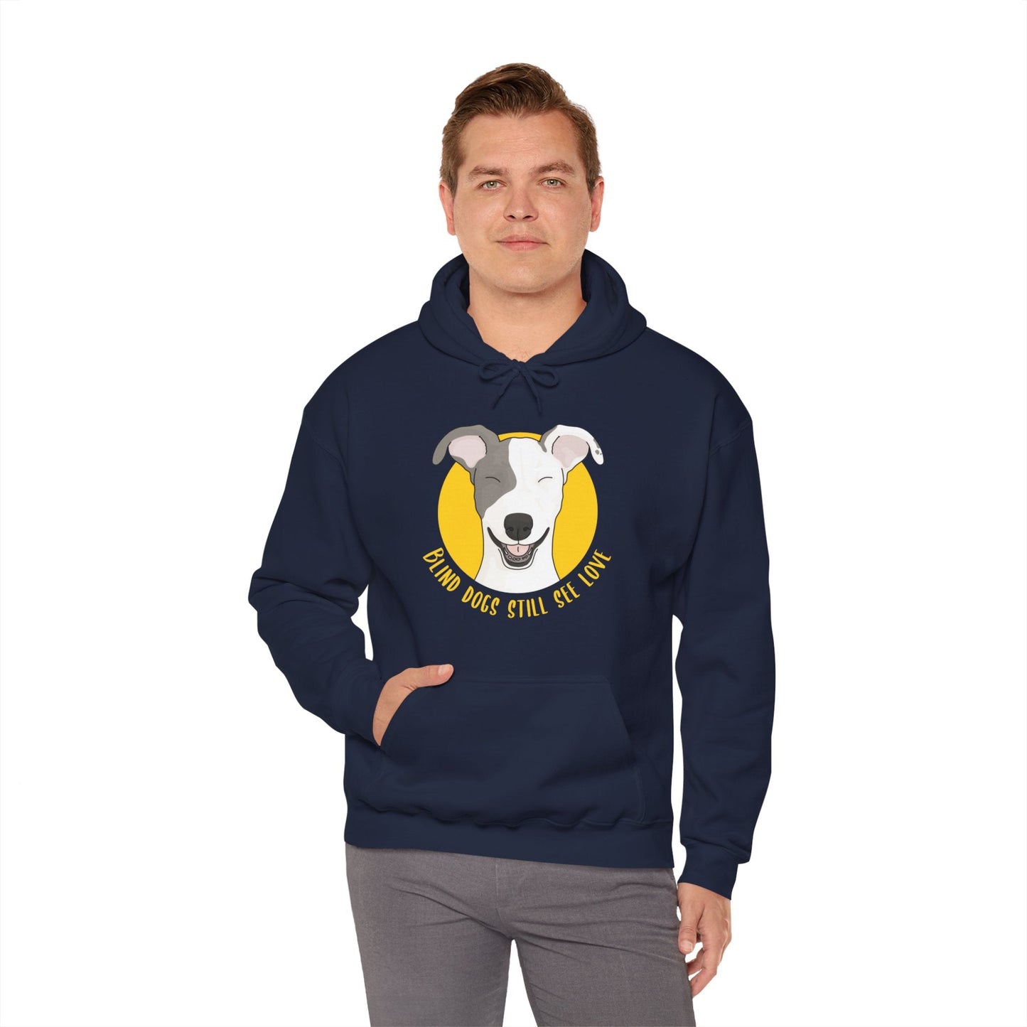 Blind Dogs Still See Love | Hooded Sweatshirt - Detezi Designs-14150021291360216084