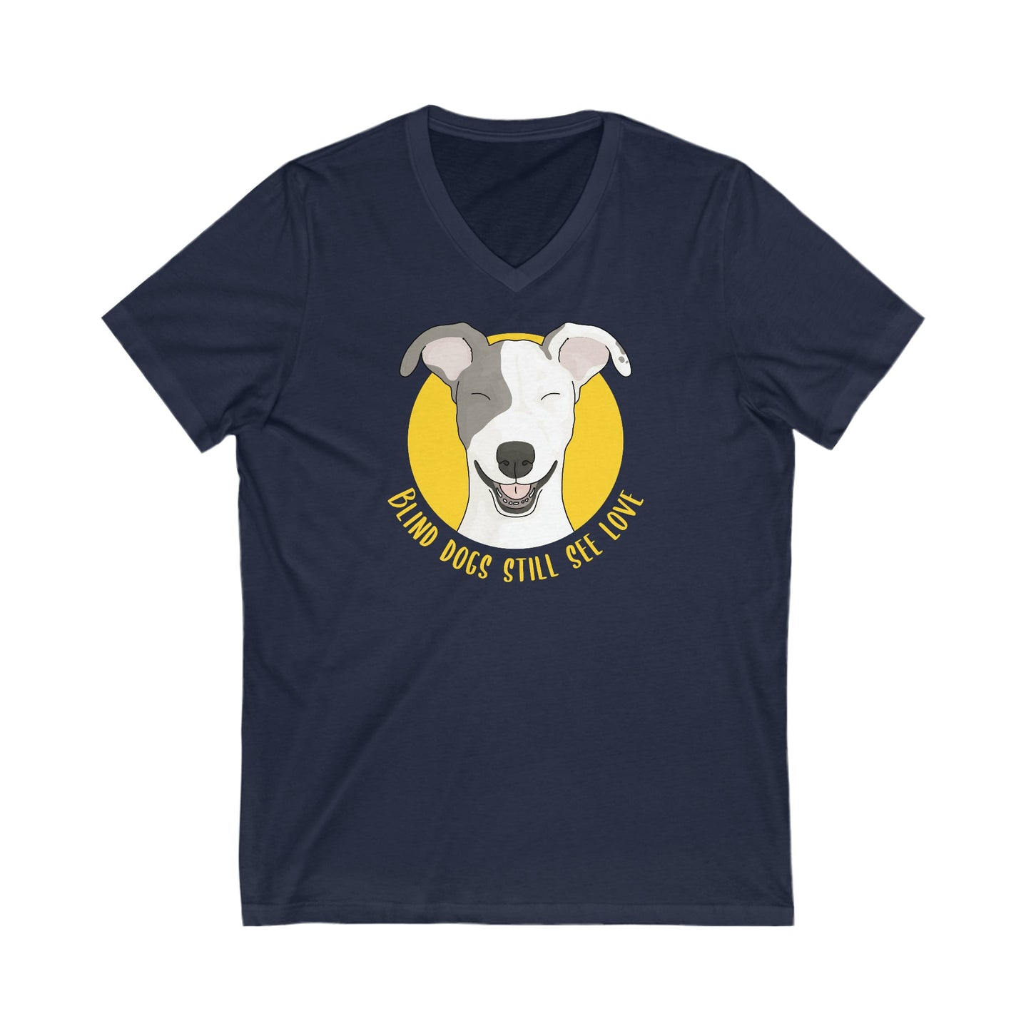 Blind Dogs Still See Love | Unisex V-Neck Tee - Detezi Designs-21253026408120669728