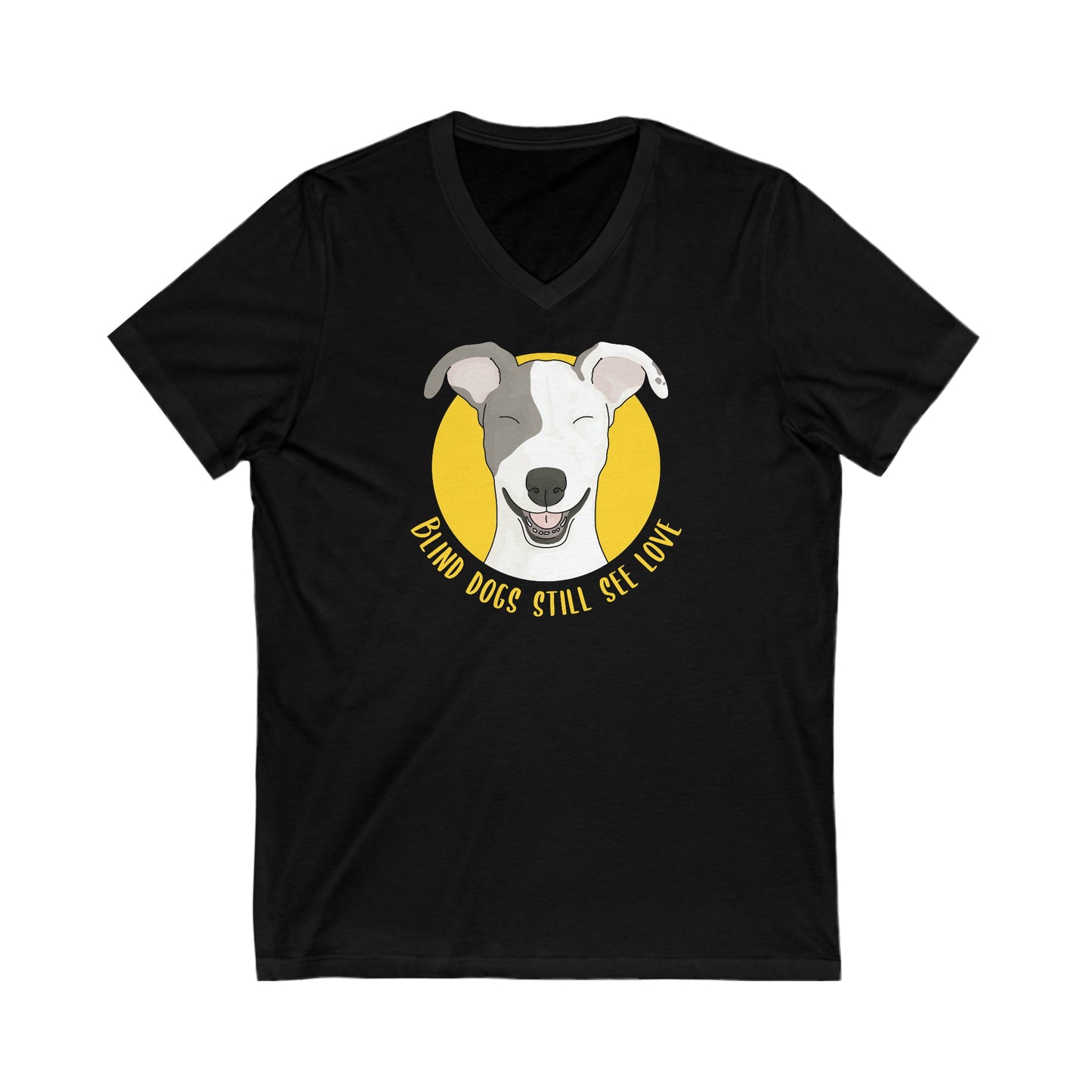 Blind Dogs Still See Love | Unisex V-Neck Tee - Detezi Designs-25888230851778619312