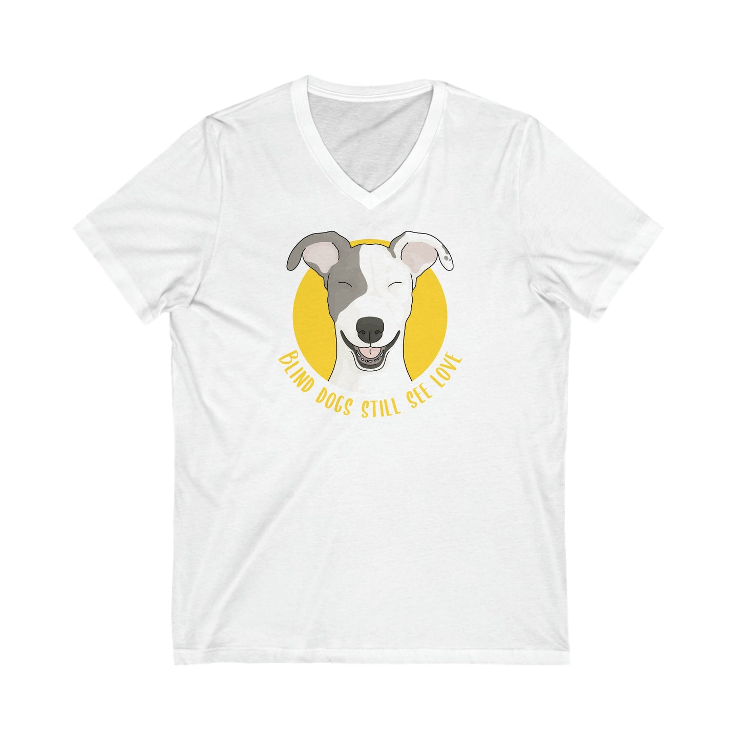 Blind Dogs Still See Love | Unisex V-Neck Tee - Detezi Designs-30830893086689988705