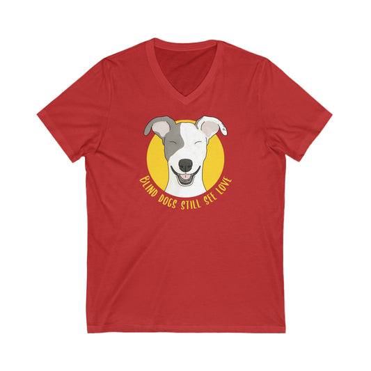 Blind Dogs Still See Love | Unisex V-Neck Tee - Detezi Designs-40861473343169621803