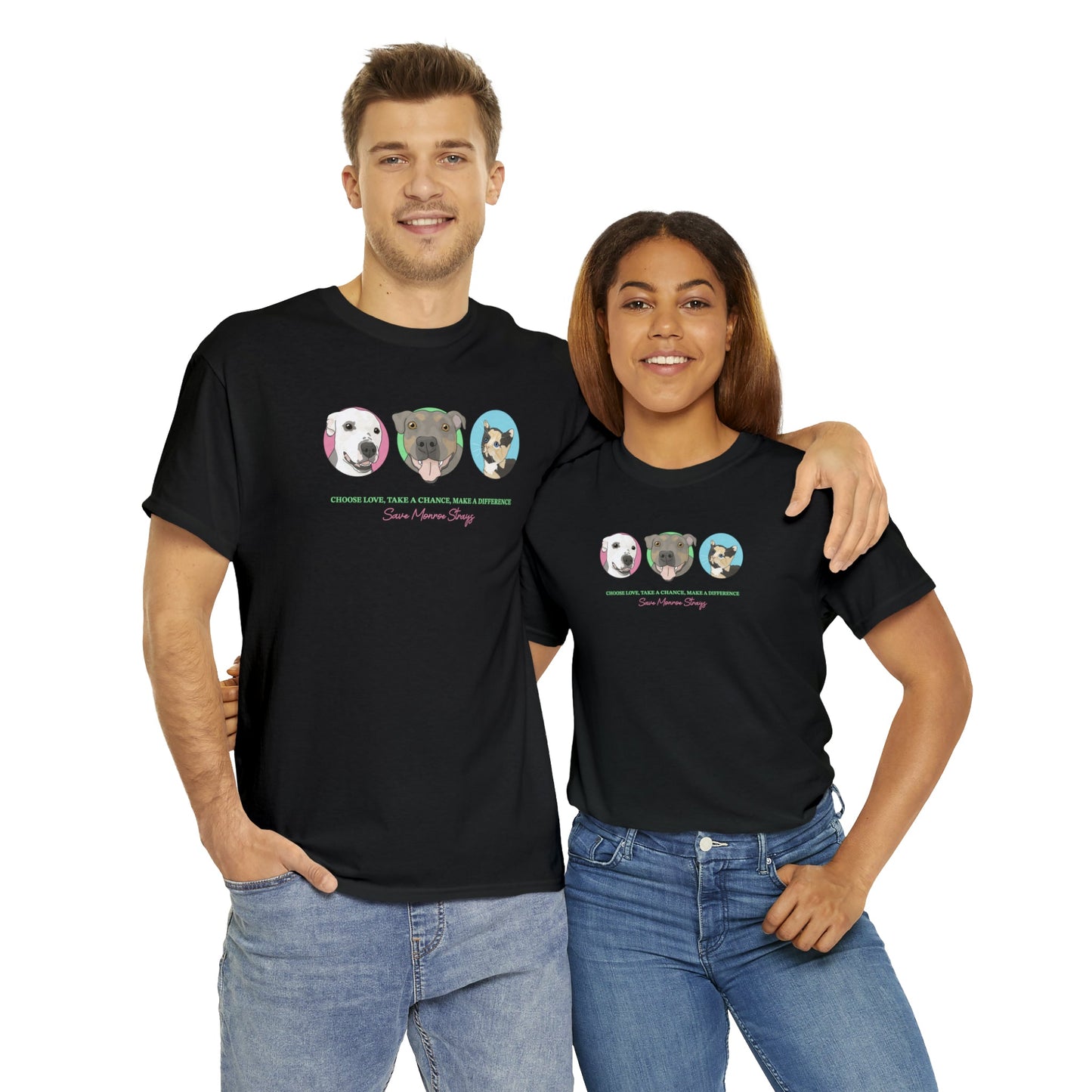 Bon Bon, CC, and Sky | FUNDRAISER for Save Monroe Strays | T-shirt - Detezi Designs-30884320275235182316
