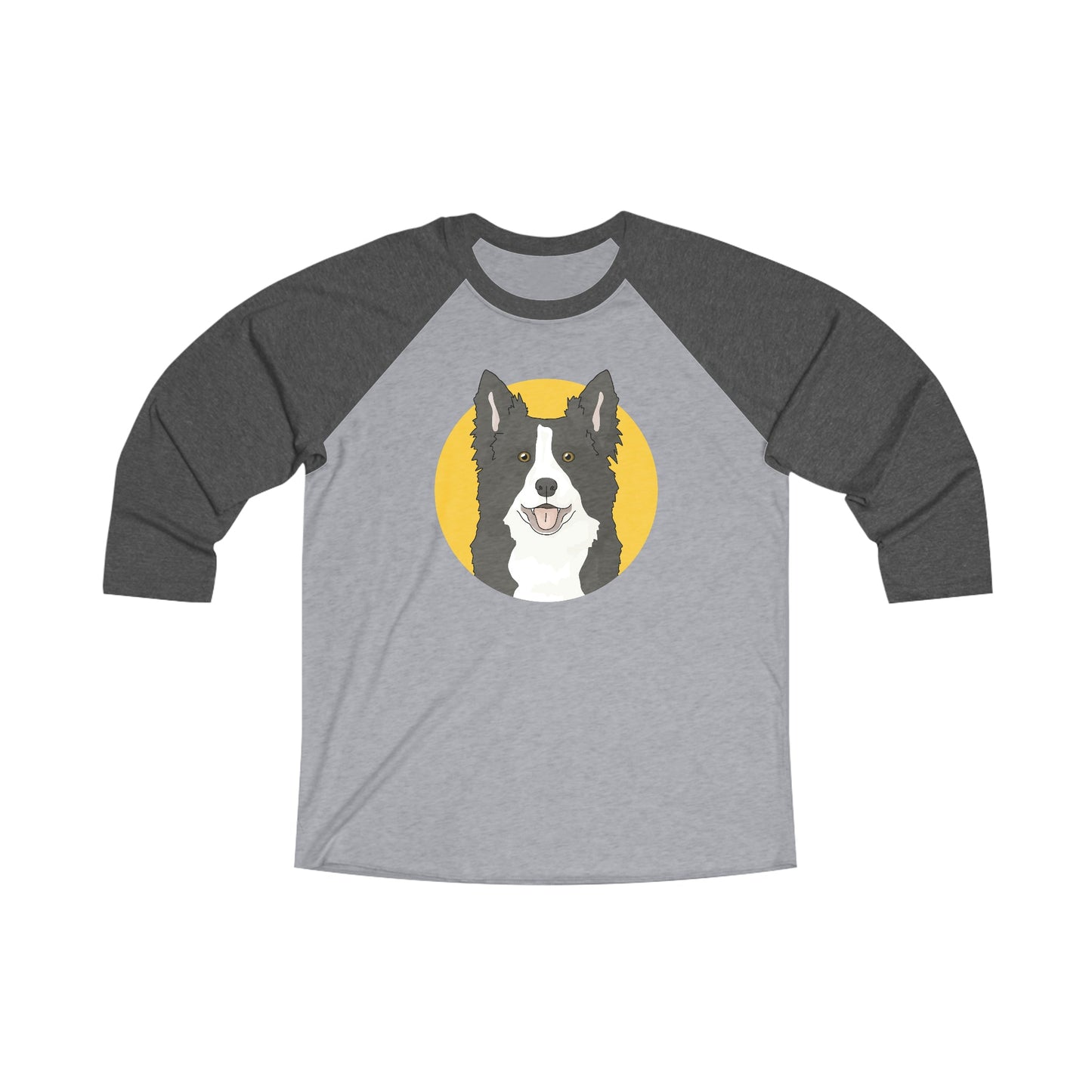 Border Collie | Unisex 3\4 Sleeve Tee - Detezi Designs-99507744955553581441