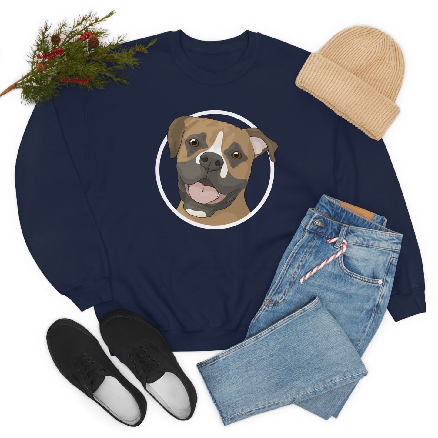 Boxer Circle | Crewneck Sweatshirt - Detezi Designs-23830513541044764063