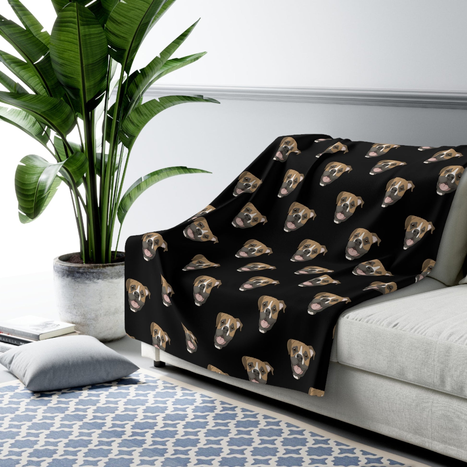 Boxer | Sherpa Fleece Blanket - Detezi Designs-17499526324202034296