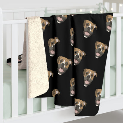 Boxer | Sherpa Fleece Blanket - Detezi Designs-17499526324202034296