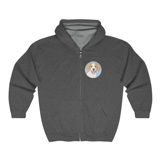 Brittany Spaniel | Zip-up Sweatshirt - Detezi Designs-14841301556245345394