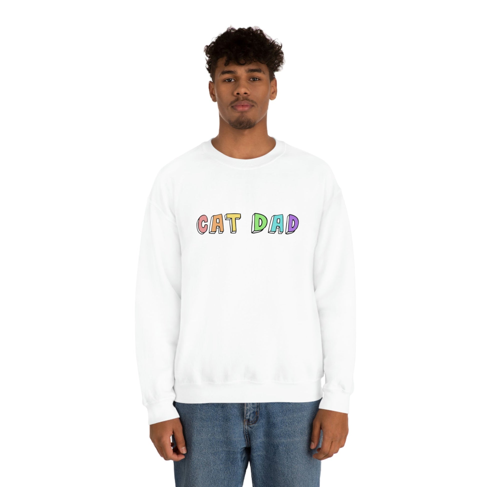 Cat Dad | Crewneck Sweatshirt - Detezi Designs-43343034896040783992