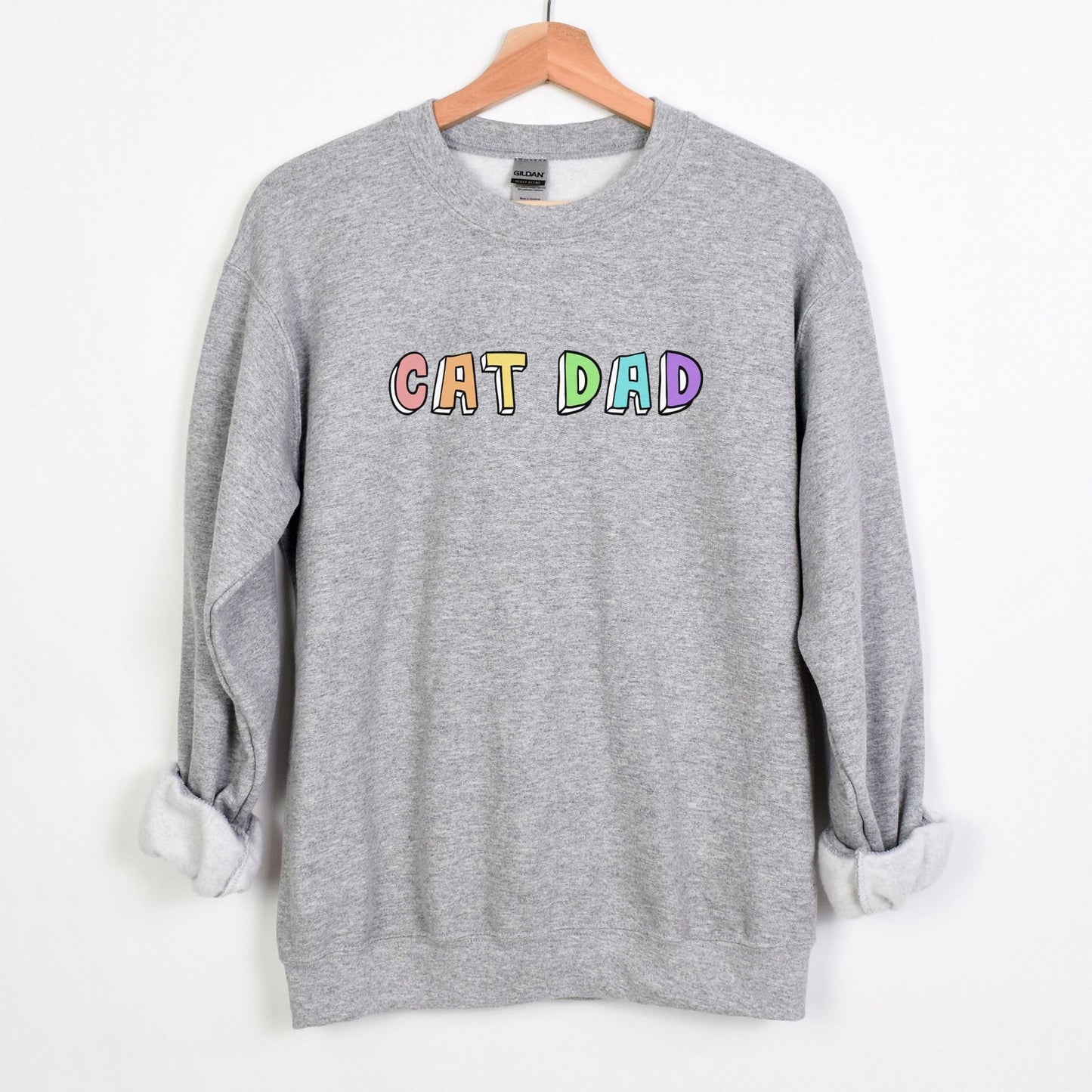 Cat Dad | Crewneck Sweatshirt - Detezi Designs-46292119787734386400