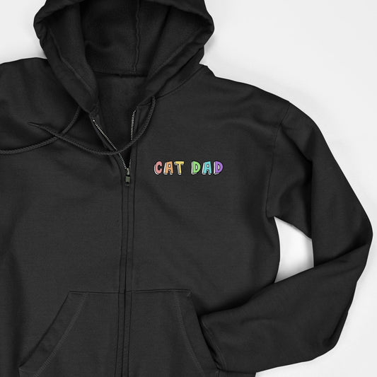 Cat Dad | Zip-up Sweatshirt - Detezi Designs-18666581360439810407