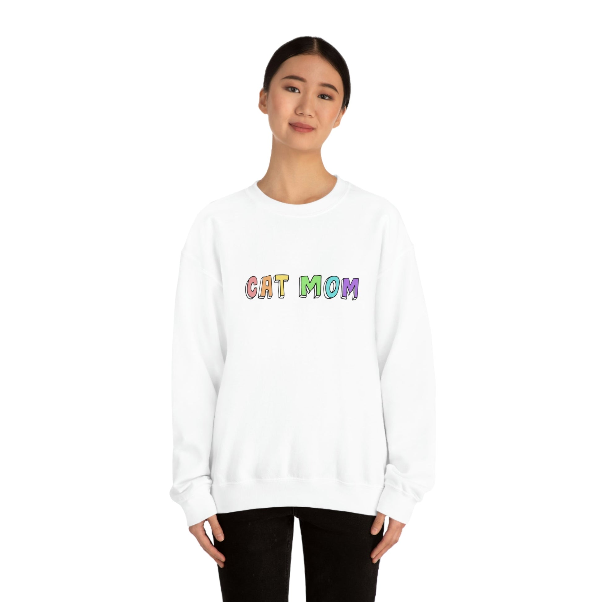 Cat Mom | Crewneck Sweatshirt - Detezi Designs-10417247793675318290