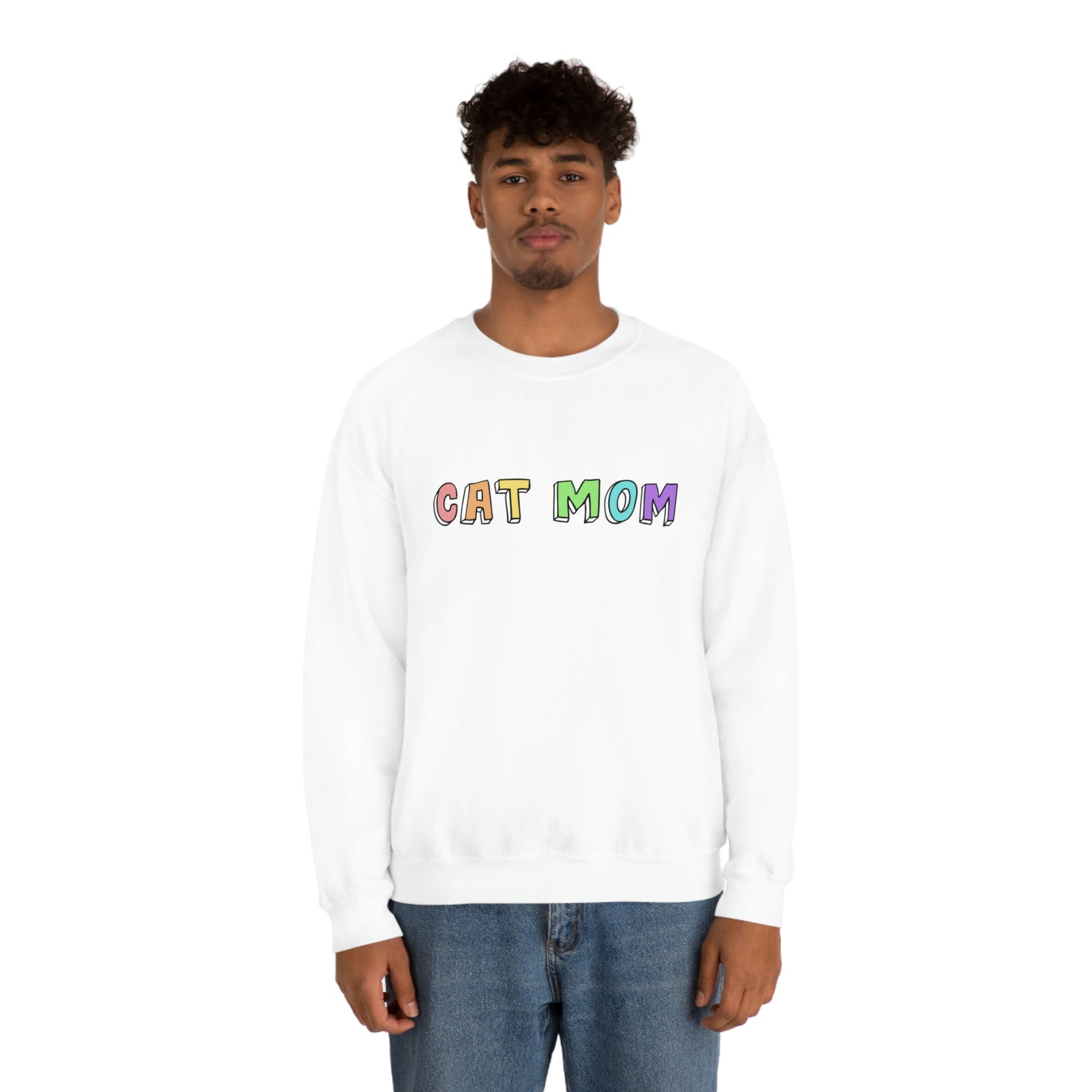 Cat Mom | Crewneck Sweatshirt - Detezi Designs-10417247793675318290