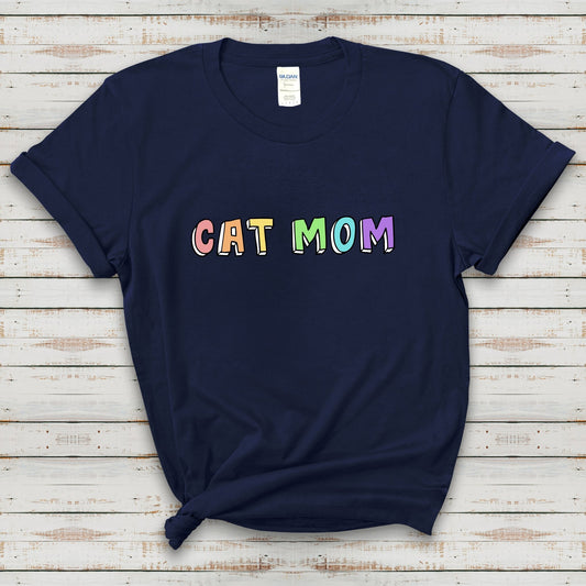 Cat Mom | Text Tees - Detezi Designs-14567992215405701565