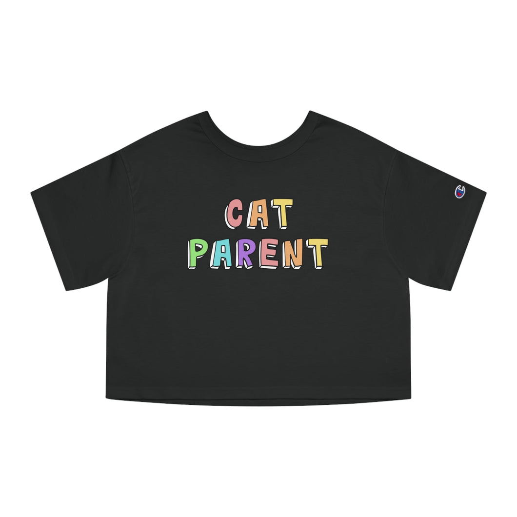 Cat Parent | Champion Cropped Tee - Detezi Designs-29826934795445748545