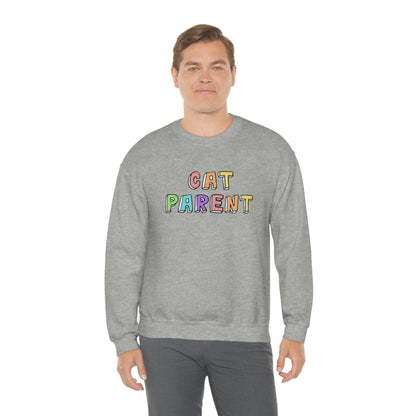 Cat Parent | Crewneck Sweatshirt - Detezi Designs-21487676387543582397