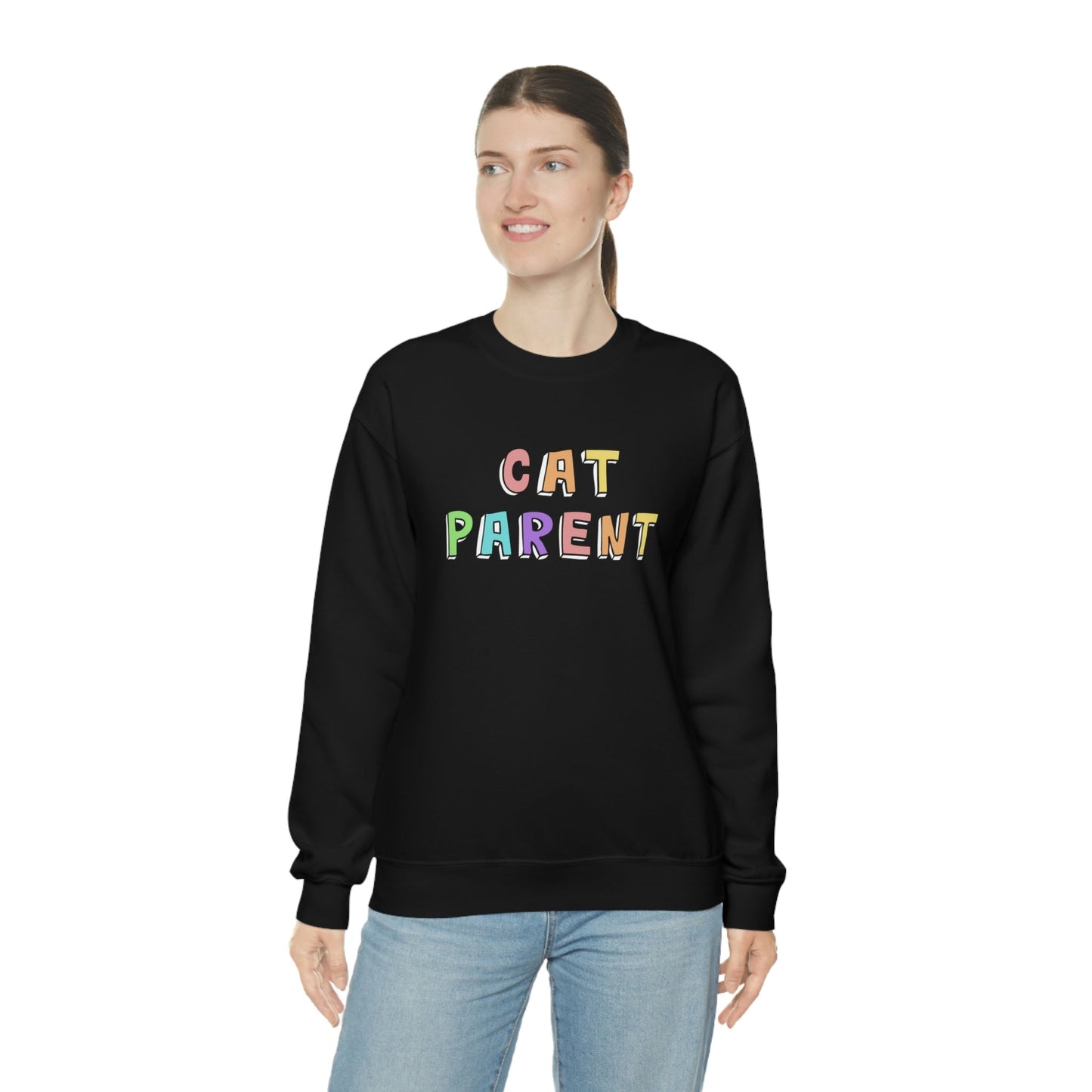 Cat Parent | Crewneck Sweatshirt - Detezi Designs-40844325995089025459