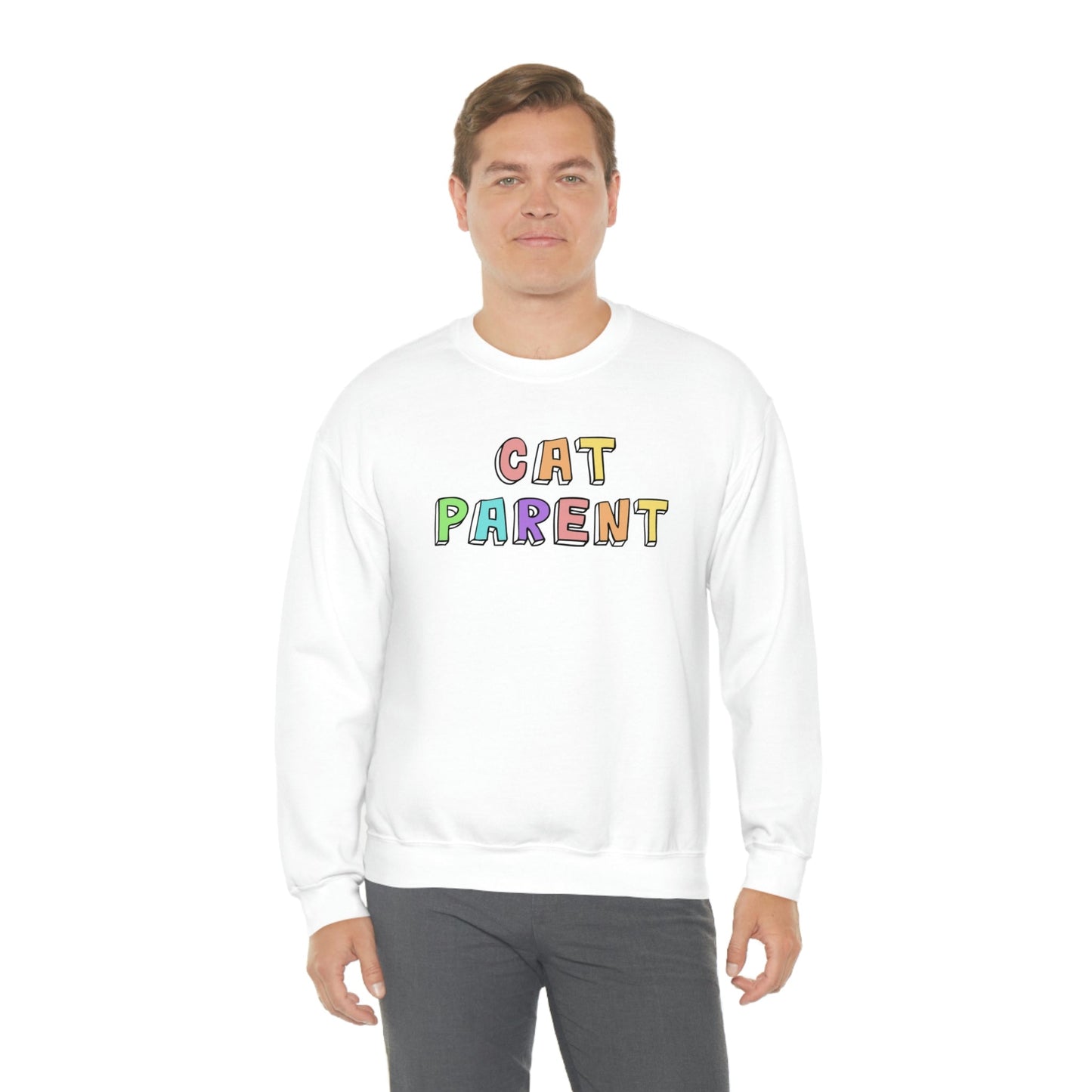 Cat Parent | Crewneck Sweatshirt - Detezi Designs-89383818710349034553