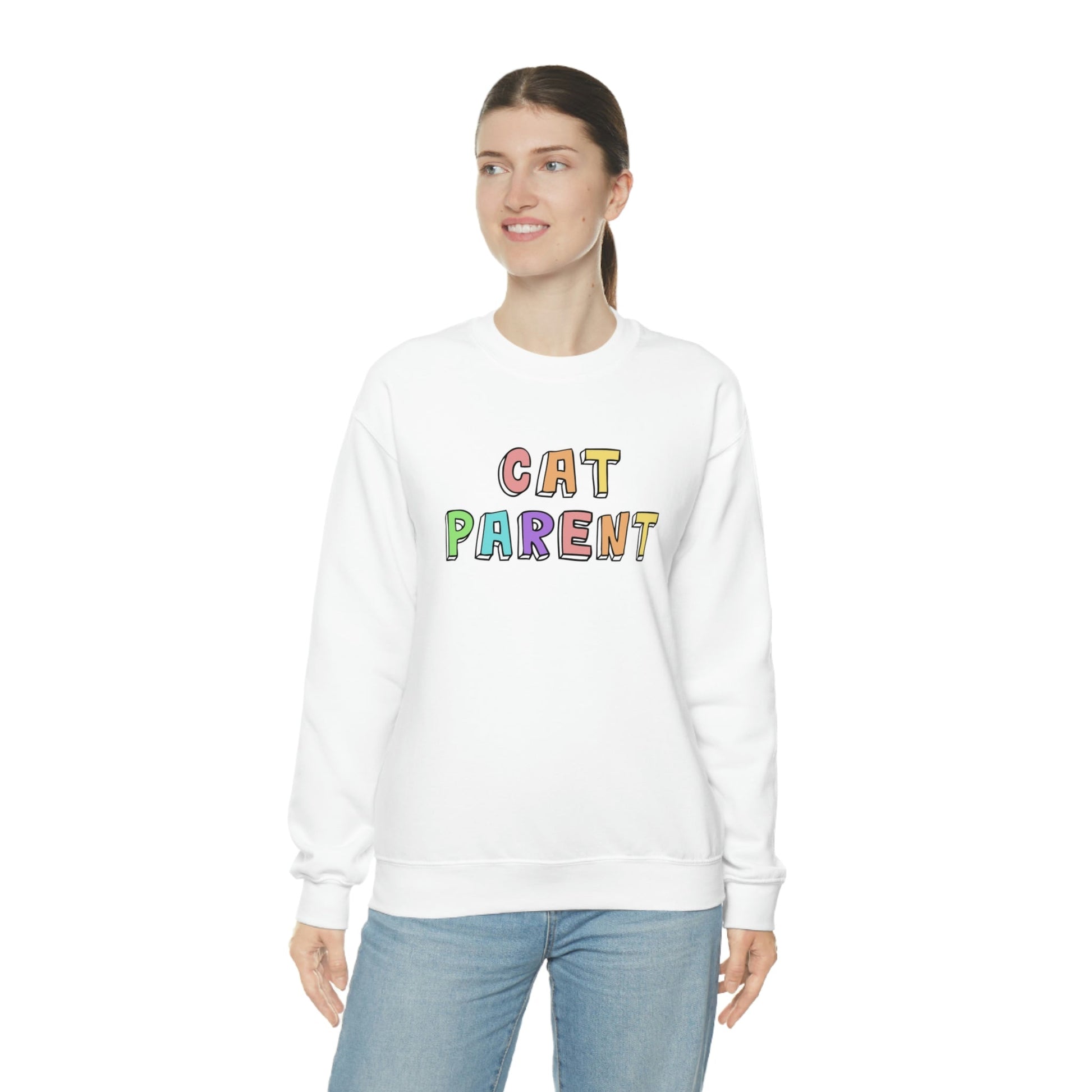 Cat Parent | Crewneck Sweatshirt - Detezi Designs-89383818710349034553