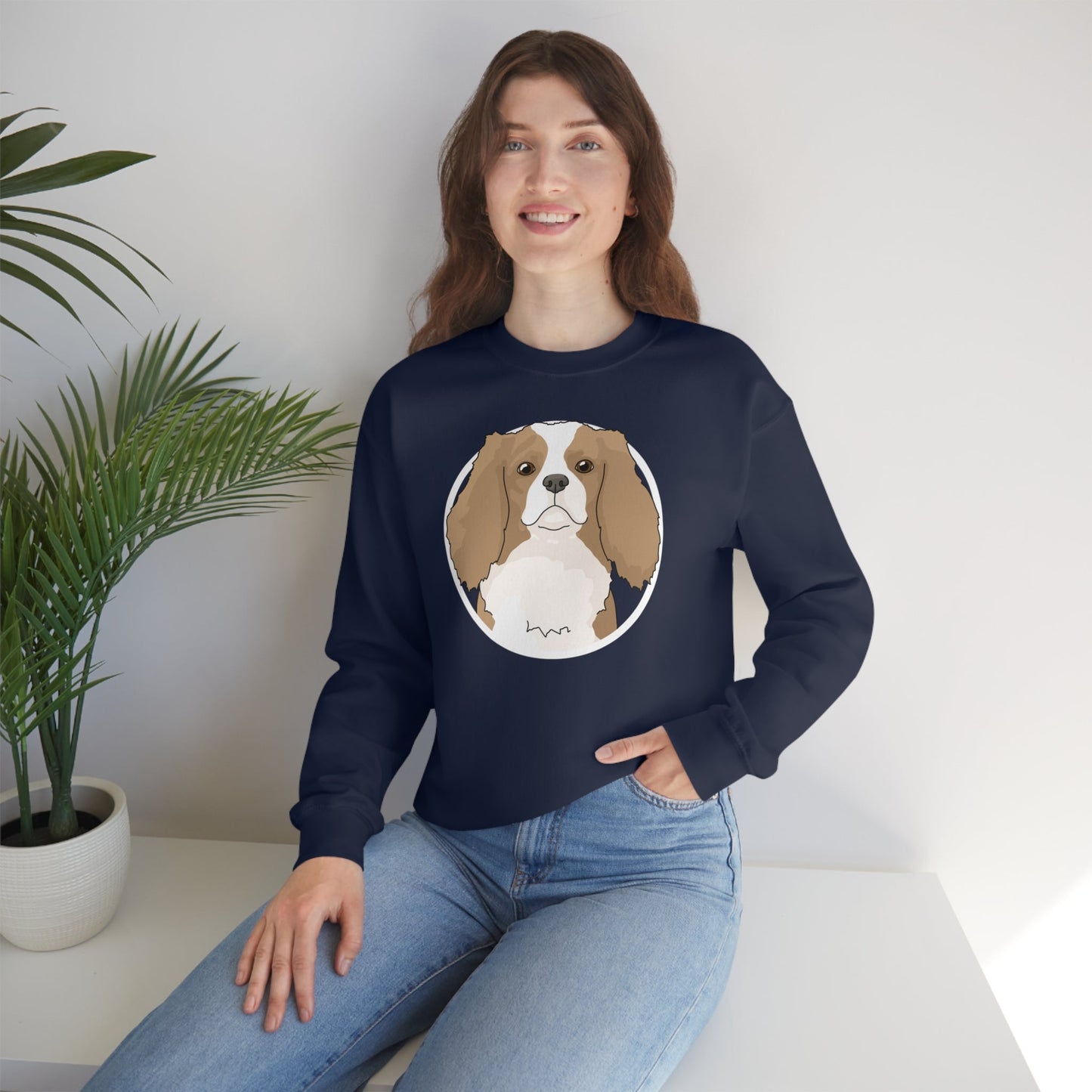 Cavalier King Charles Spaniel Circle | Crewneck Sweatshirt - Detezi Designs-25275810786469696638