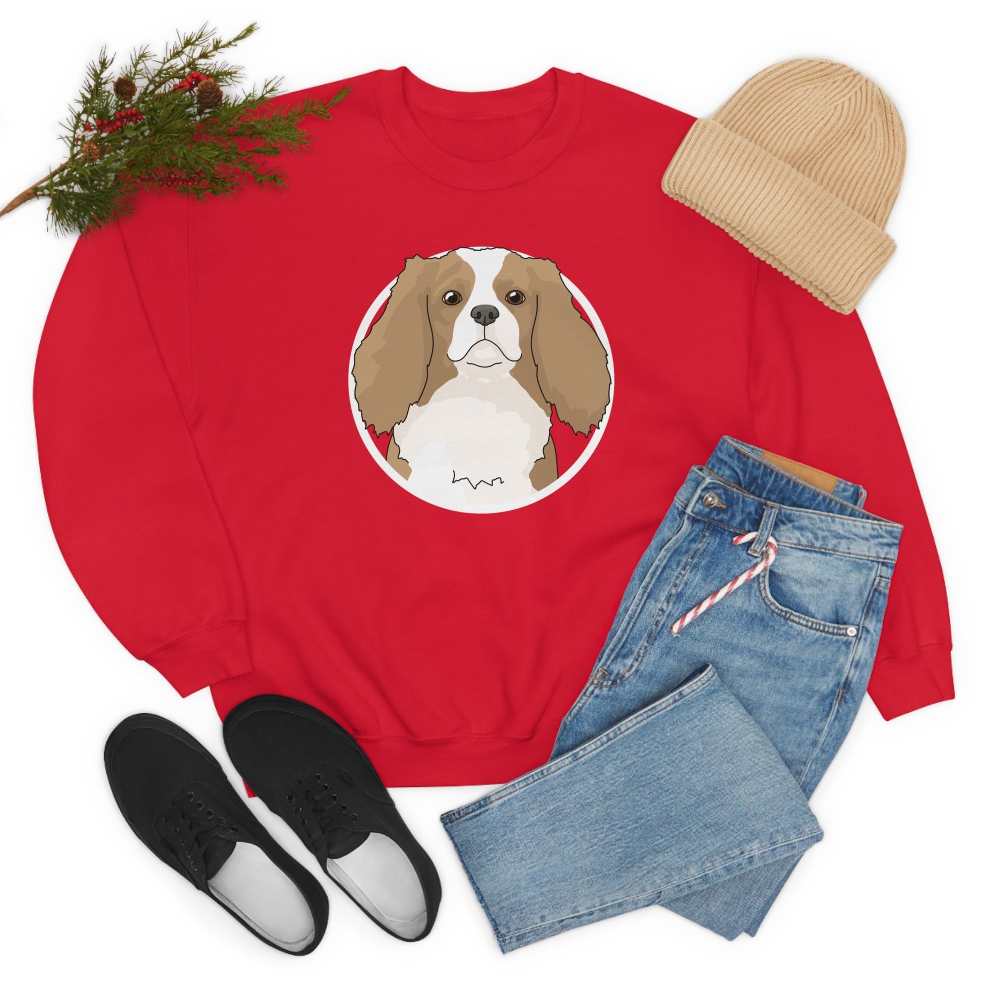 Cavalier King Charles Spaniel Circle | Crewneck Sweatshirt - Detezi Designs-25275810786469696638