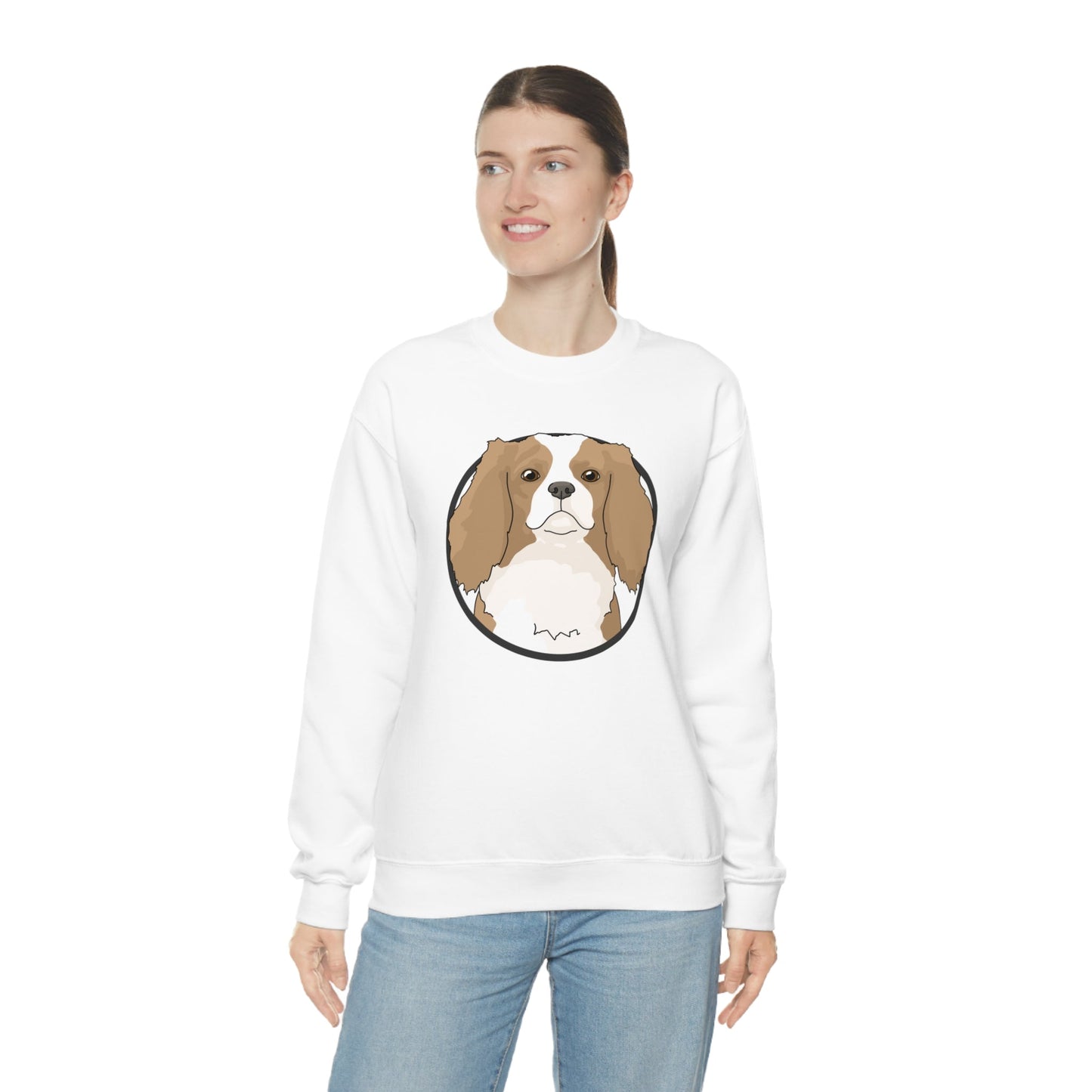 Cavalier King Charles Spaniel Circle | Crewneck Sweatshirt - Detezi Designs-25275810786469696638