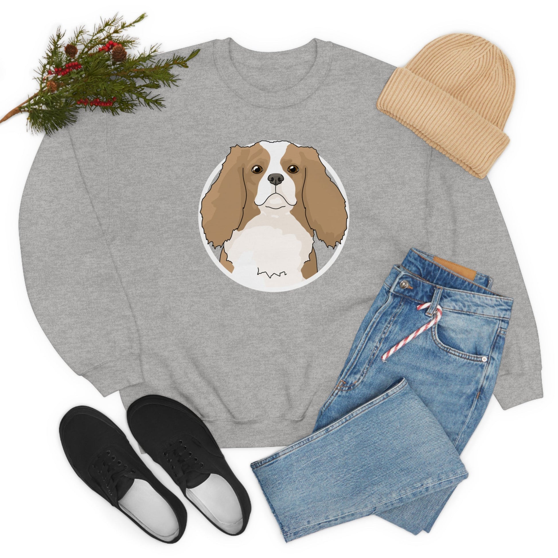 Cavalier King Charles Spaniel Circle | Crewneck Sweatshirt - Detezi Designs-25275810786469696638