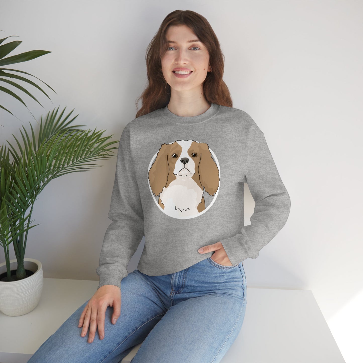 Cavalier King Charles Spaniel Circle | Crewneck Sweatshirt - Detezi Designs-25275810786469696638