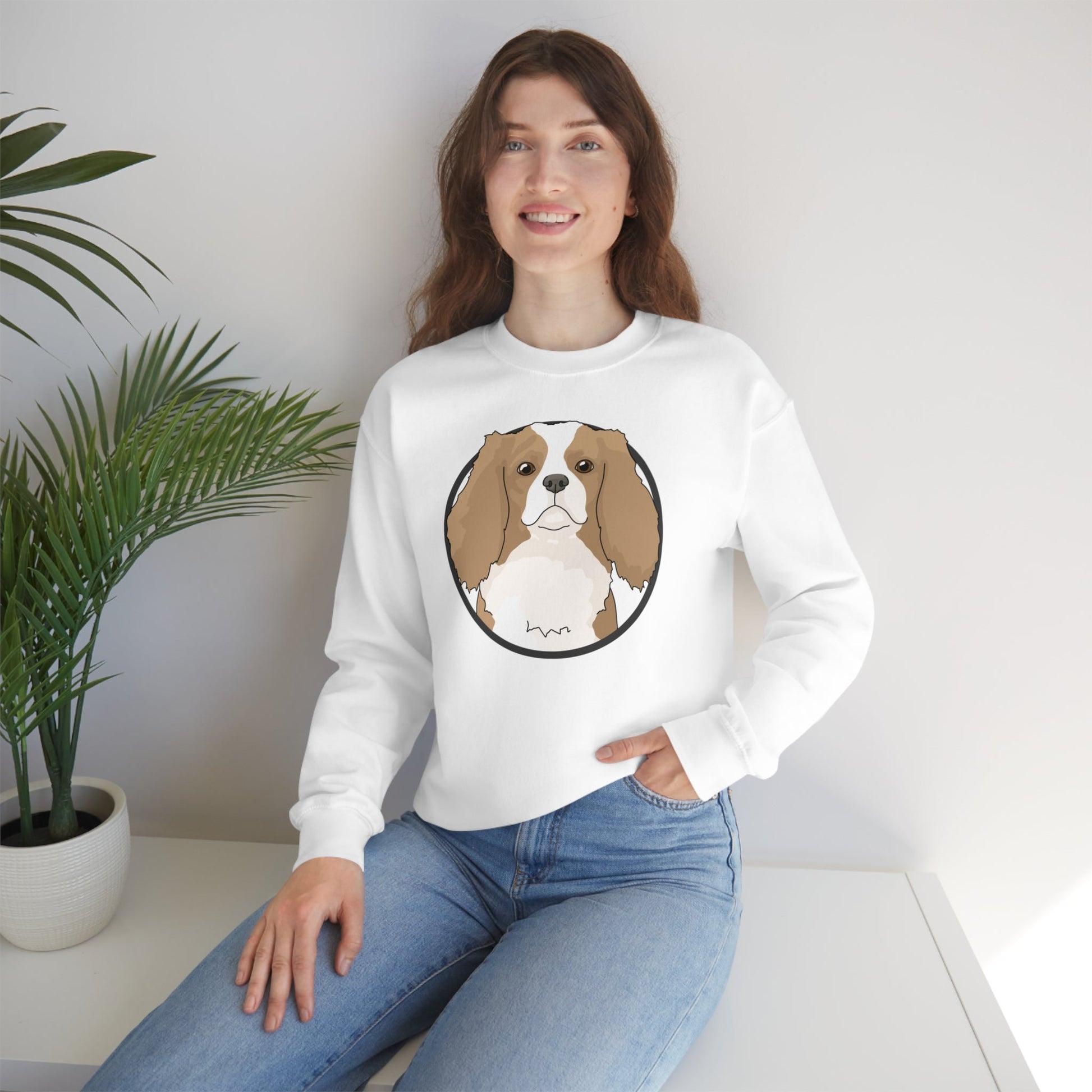 Cavalier King Charles Spaniel Circle | Crewneck Sweatshirt - Detezi Designs-25275810786469696638