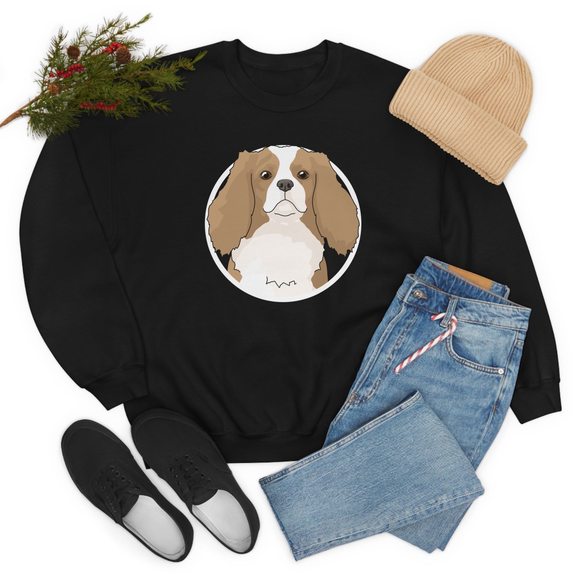 Cavalier King Charles Spaniel Circle | Crewneck Sweatshirt - Detezi Designs-25275810786469696638