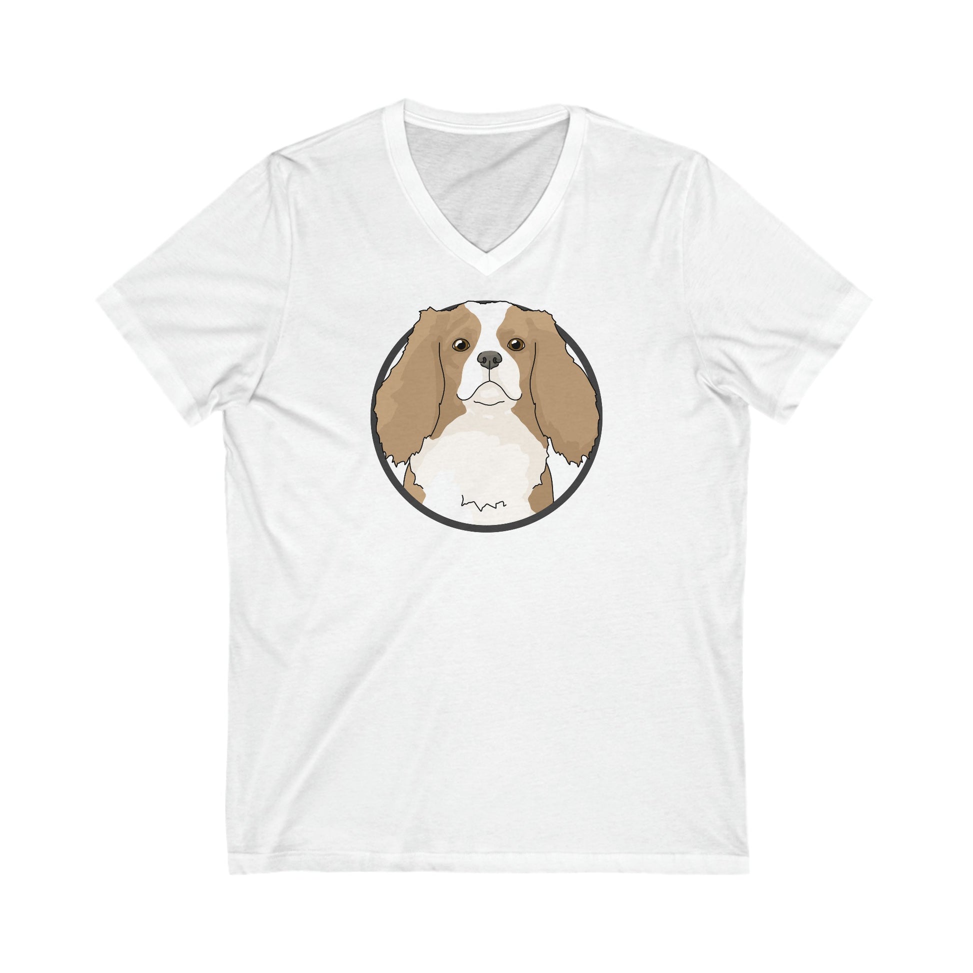 Cavalier King Charles Spaniel Circle | Unisex V-Neck Tee - Detezi Designs-17977864585186471614