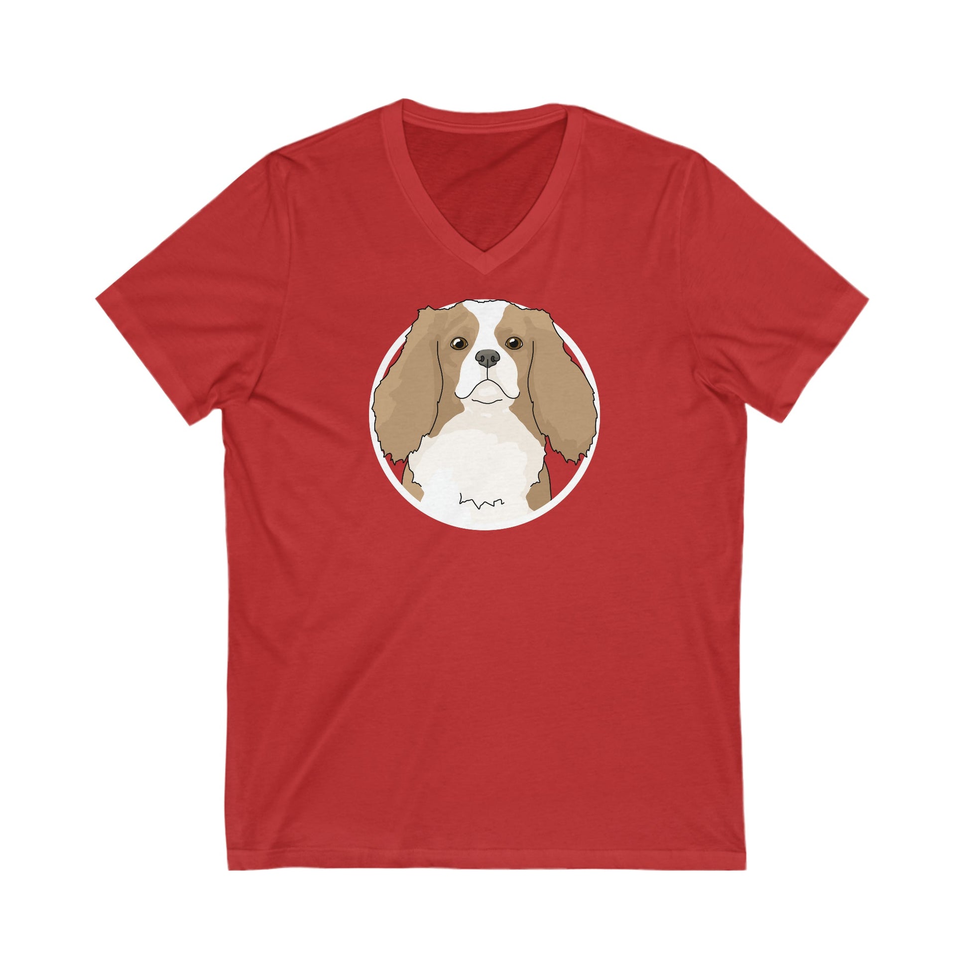 Cavalier King Charles Spaniel Circle | Unisex V-Neck Tee - Detezi Designs-32858931960109372119