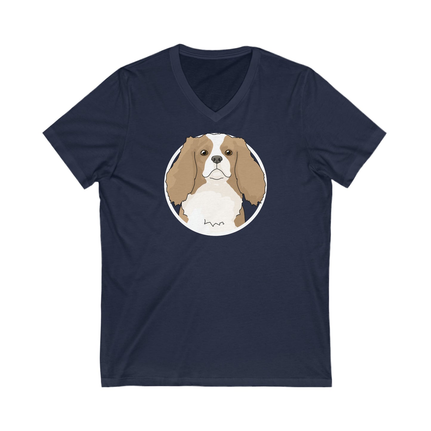 Cavalier King Charles Spaniel Circle | Unisex V-Neck Tee - Detezi Designs-33139919532712566217