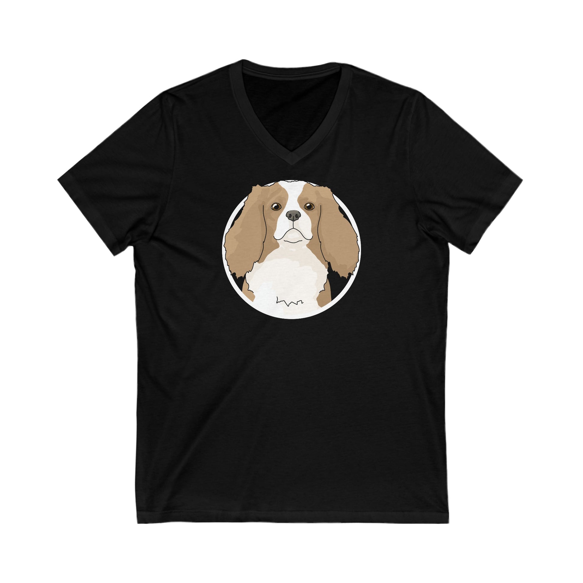 Cavalier King Charles Spaniel Circle | Unisex V-Neck Tee - Detezi Designs-42475701795972504446