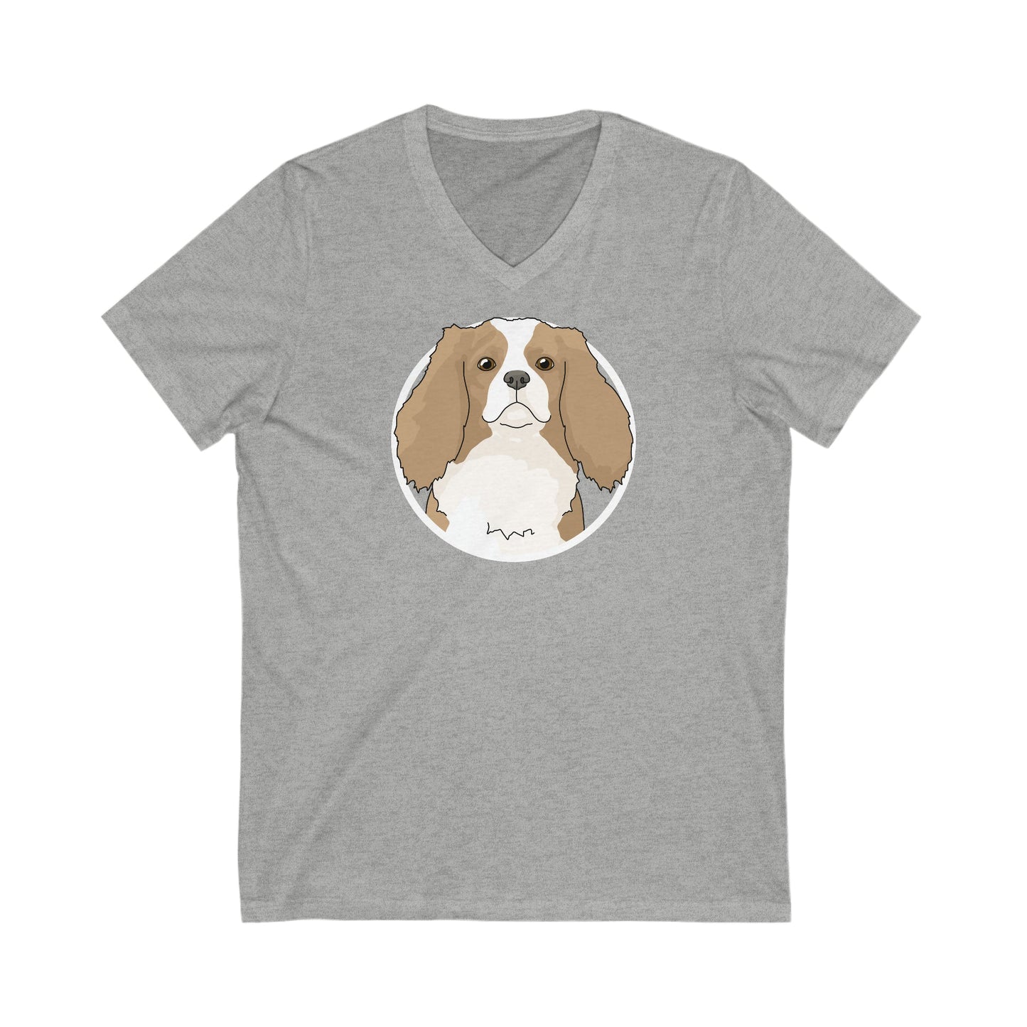 Cavalier King Charles Spaniel Circle | Unisex V-Neck Tee - Detezi Designs-91324690085237618286