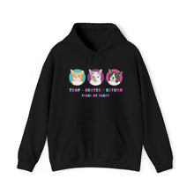 Load image into Gallery viewer, Charlie Bean, Iris, and Kit Kit | FUNDRAISER for Feral At Heart | Hooded Sweatshirt - Detezi Designs-53758813286446040668
