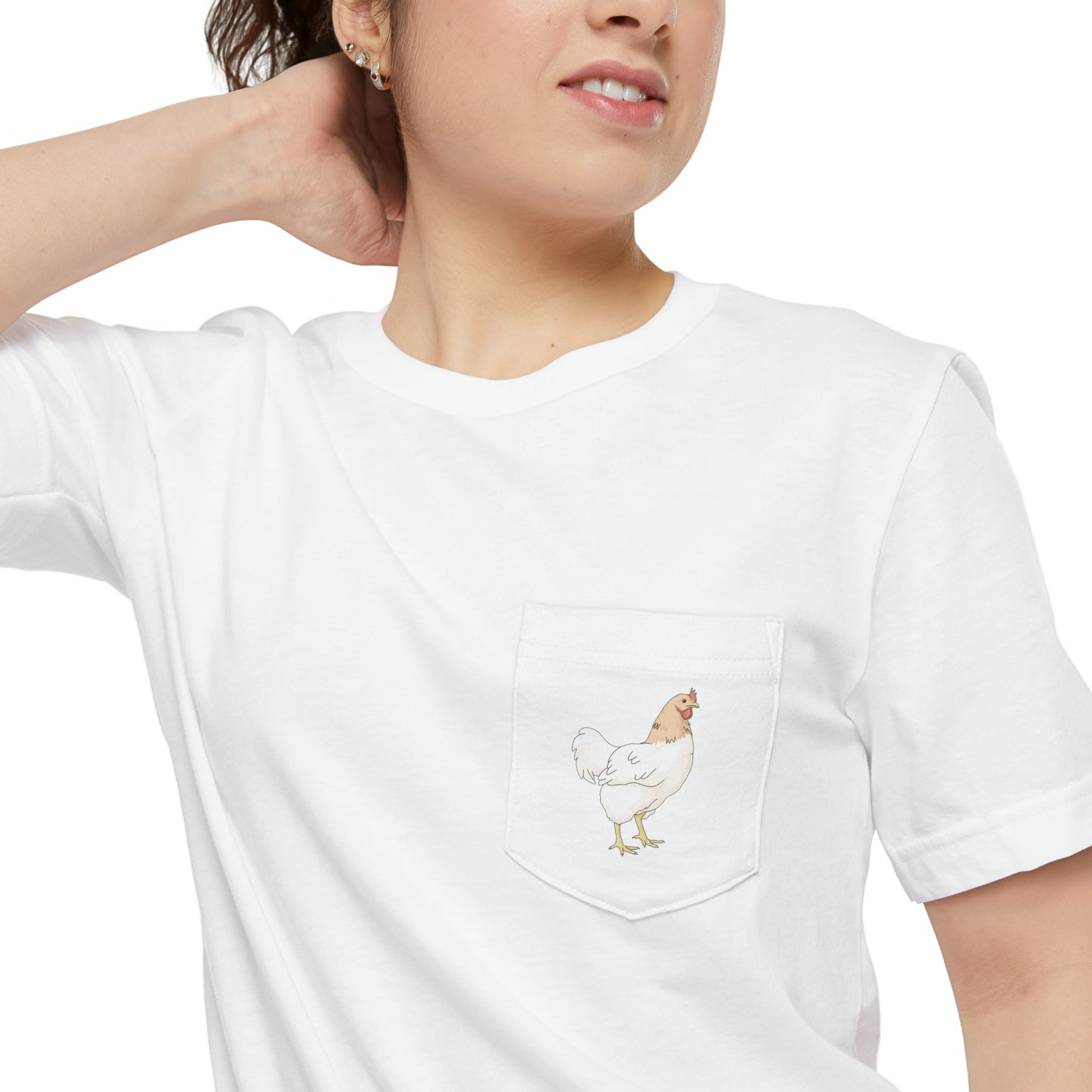 Chicken | Pocket T-shirt - Detezi Designs-18276334991687656083