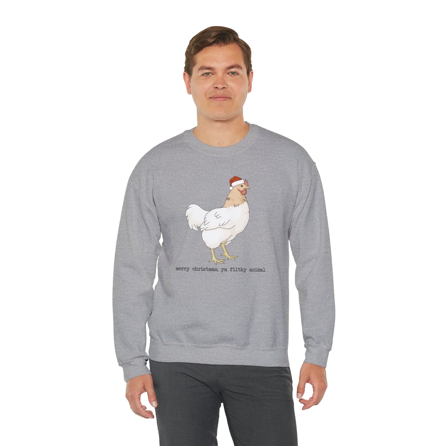 Christmas Chicken | Crewneck Sweatshirt - Detezi Designs-20558561419663178295