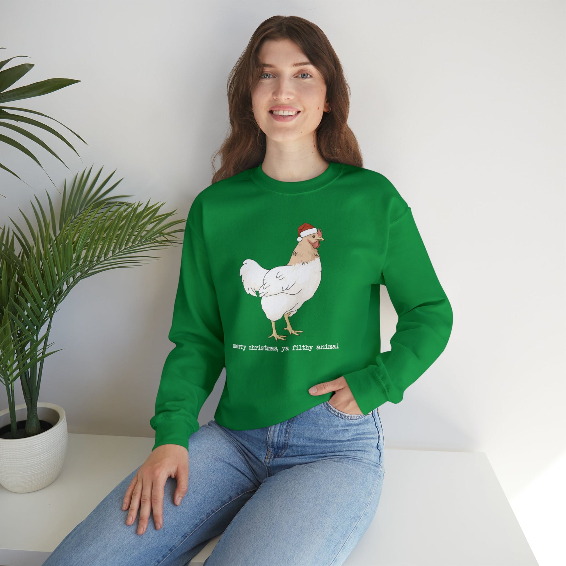 Christmas Chicken | Crewneck Sweatshirt - Detezi Designs-20558561419663178295