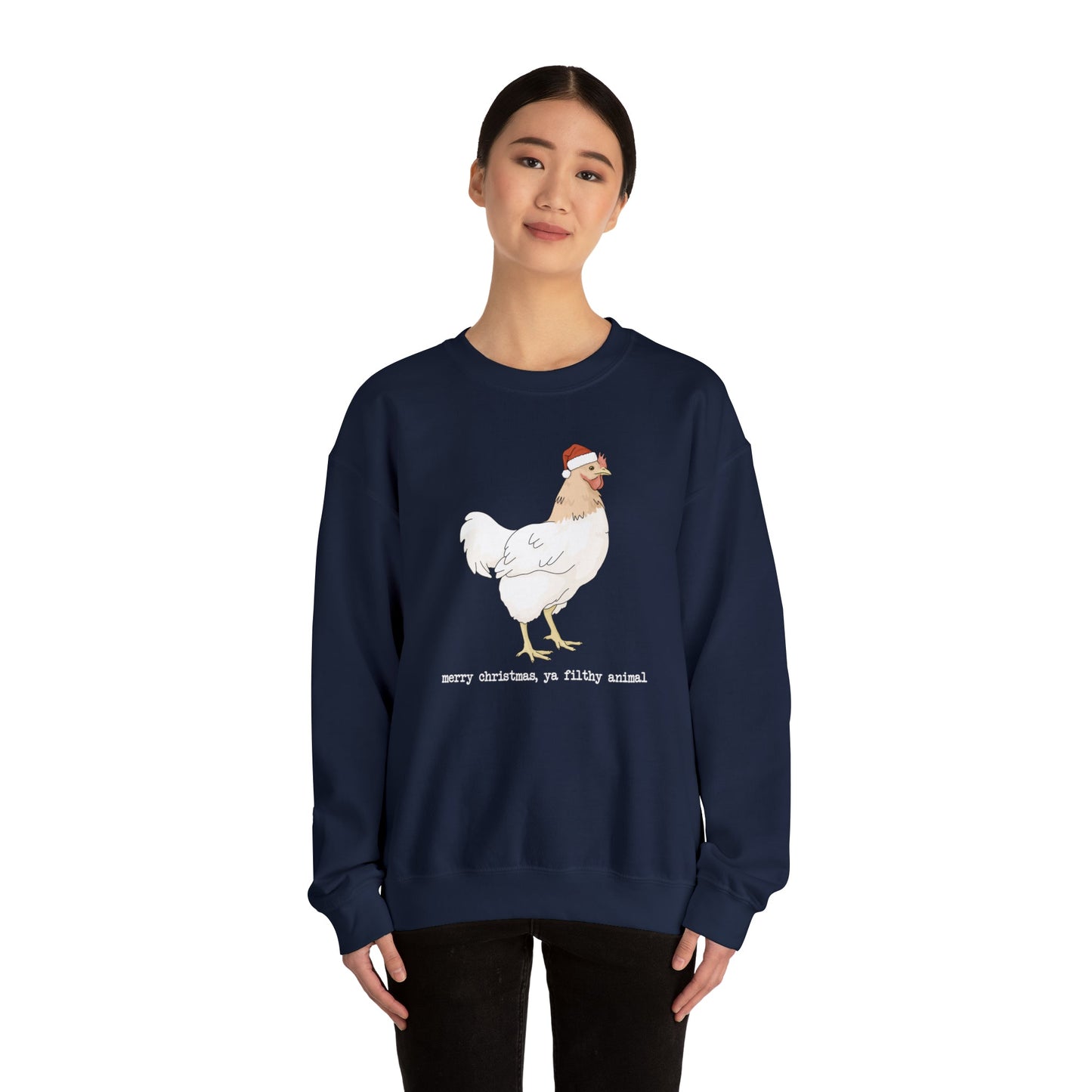 Christmas Chicken | Crewneck Sweatshirt - Detezi Designs-20558561419663178295