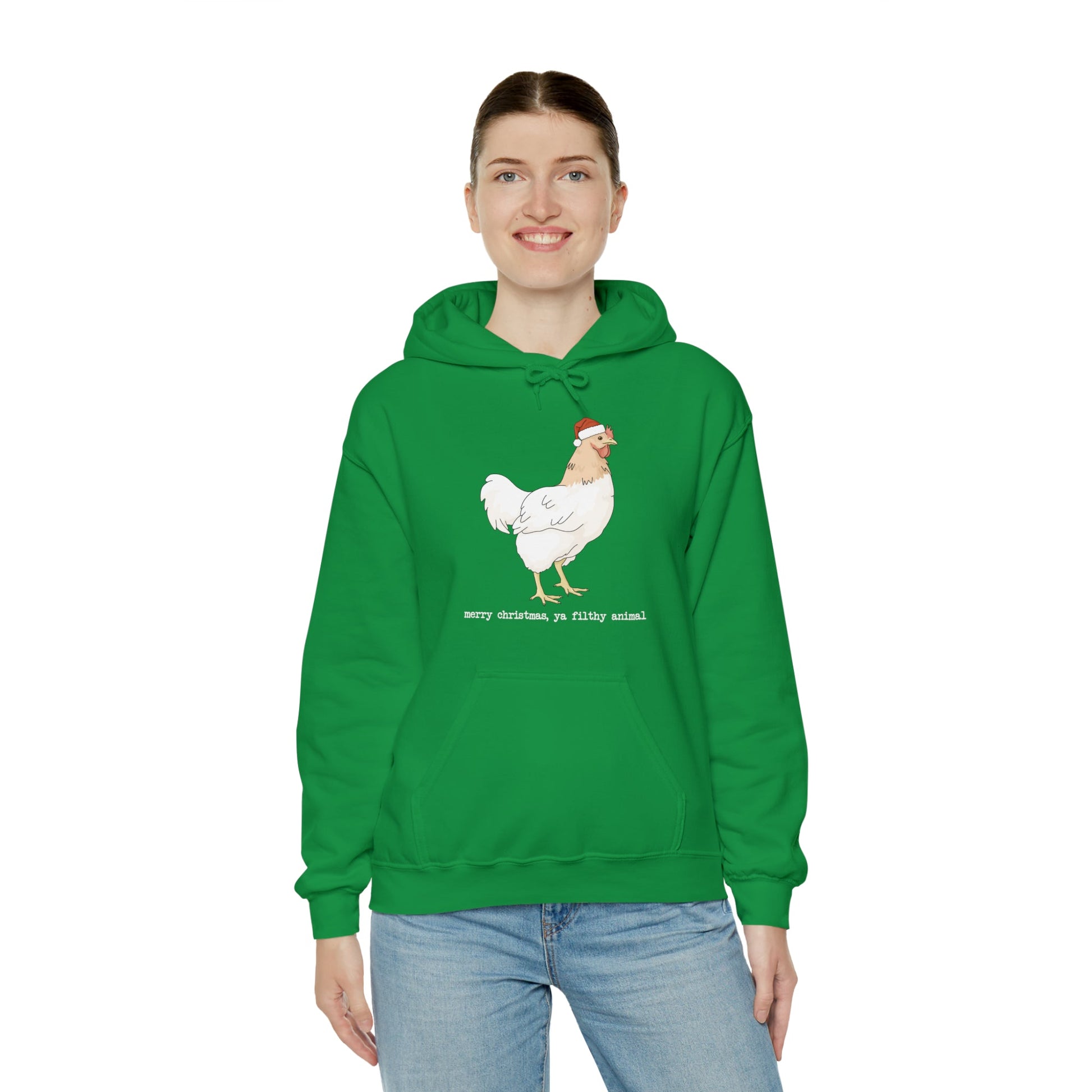 Christmas Chicken | Hooded Sweatshirt - Detezi Designs-18904885533541255246