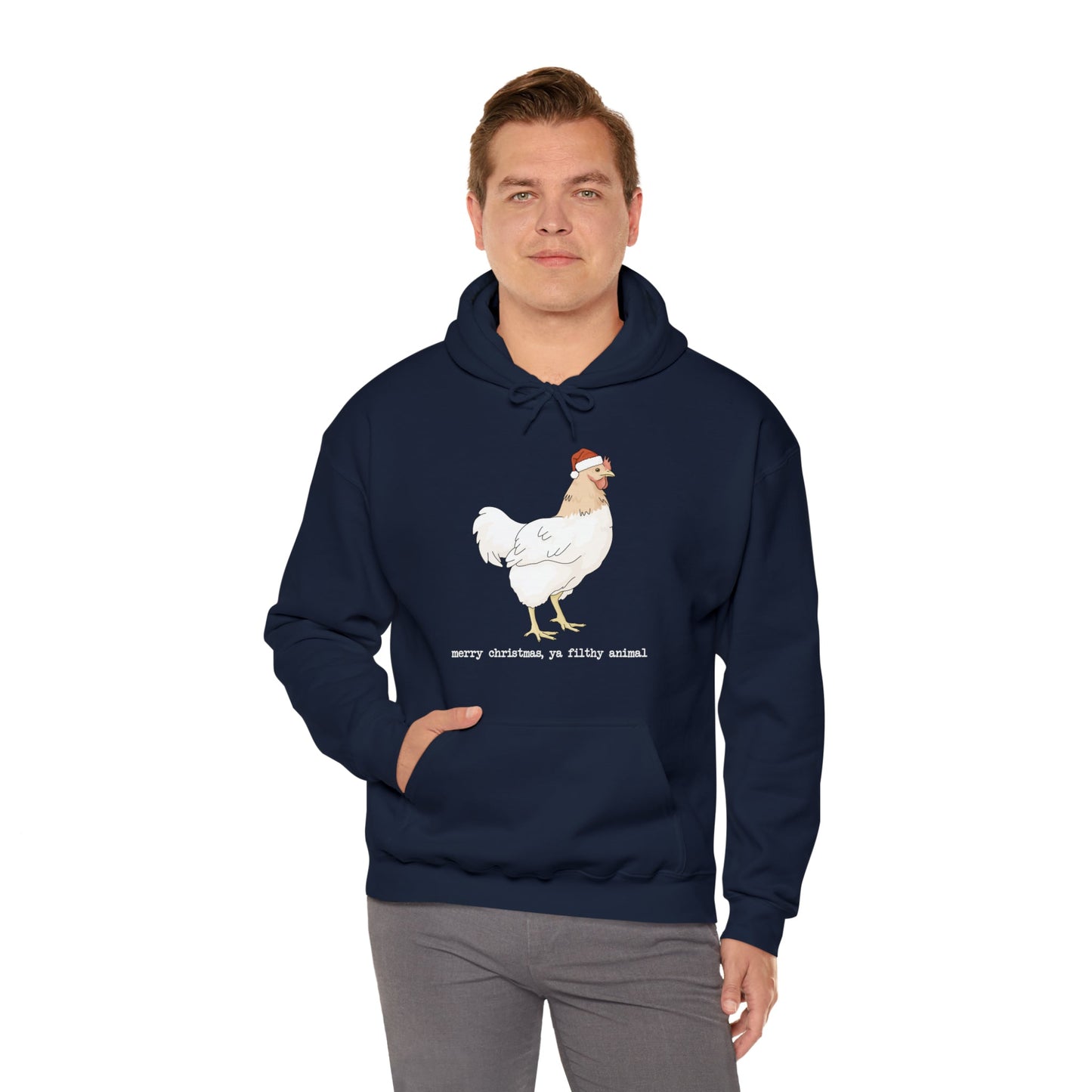 Christmas Chicken | Hooded Sweatshirt - Detezi Designs-18904885533541255246