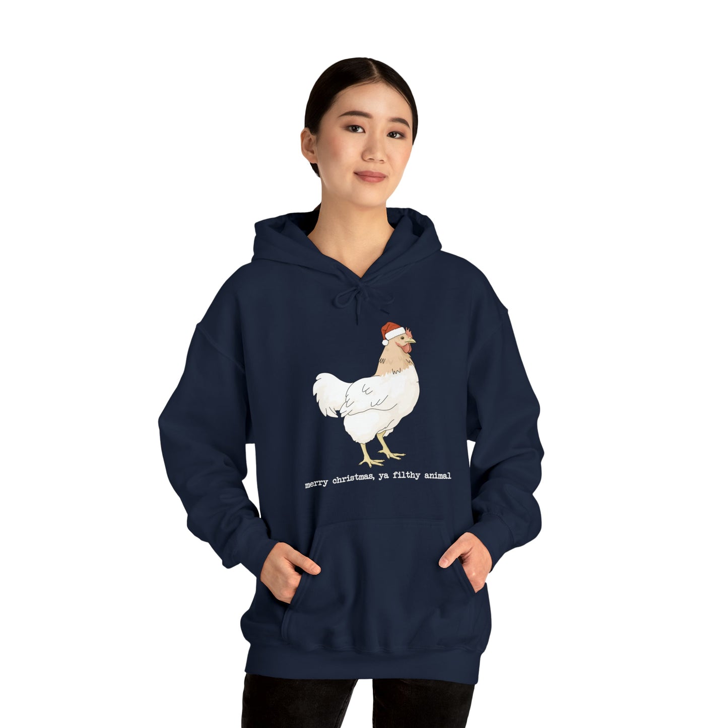 Christmas Chicken | Hooded Sweatshirt - Detezi Designs-18904885533541255246