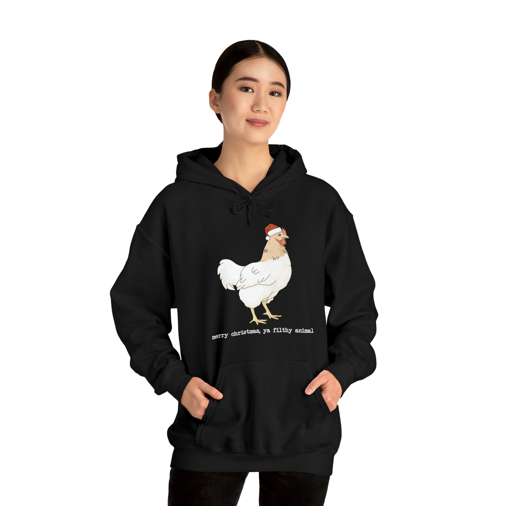 Christmas Chicken | Hooded Sweatshirt - Detezi Designs-18904885533541255246