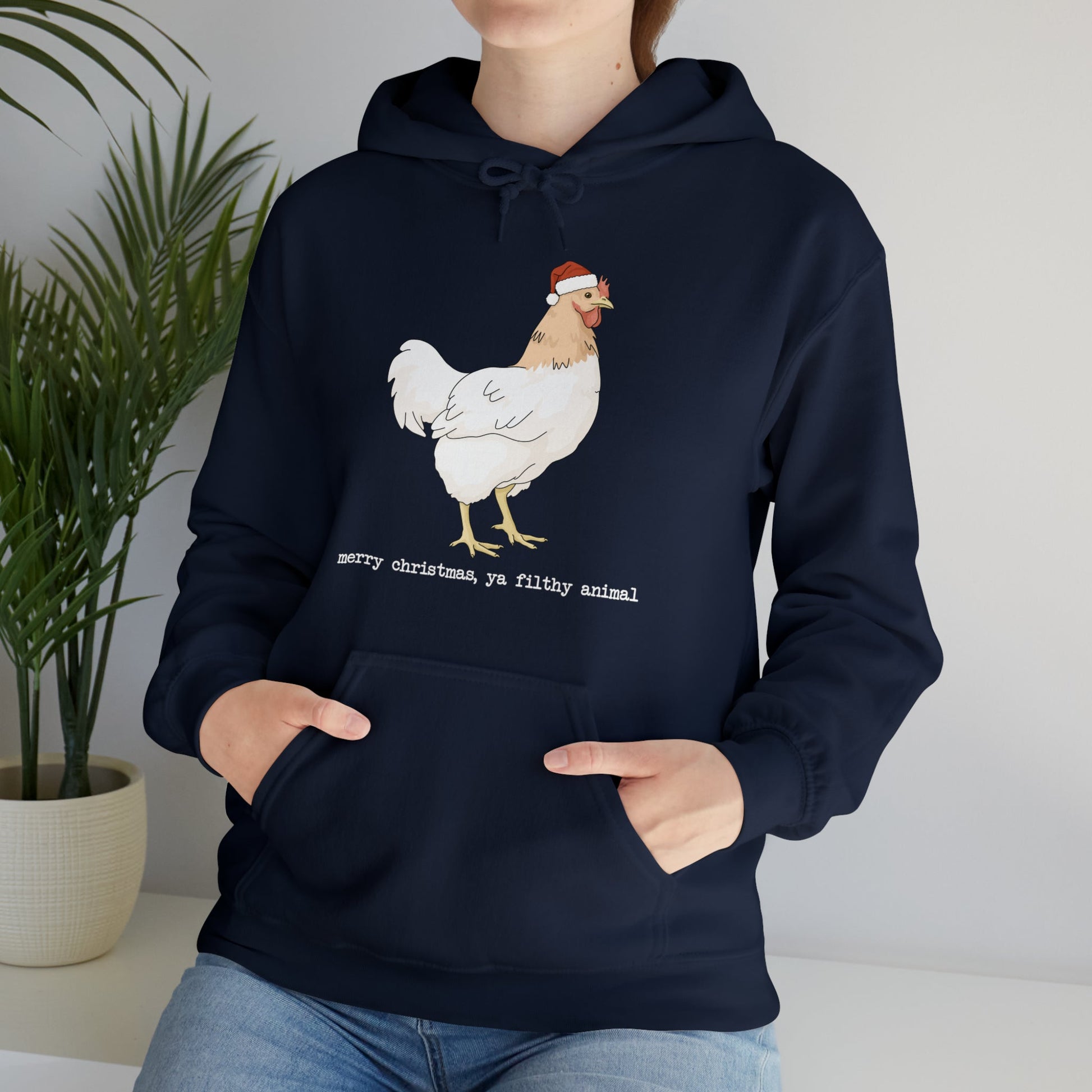 Christmas Chicken | Hooded Sweatshirt - Detezi Designs-18904885533541255246