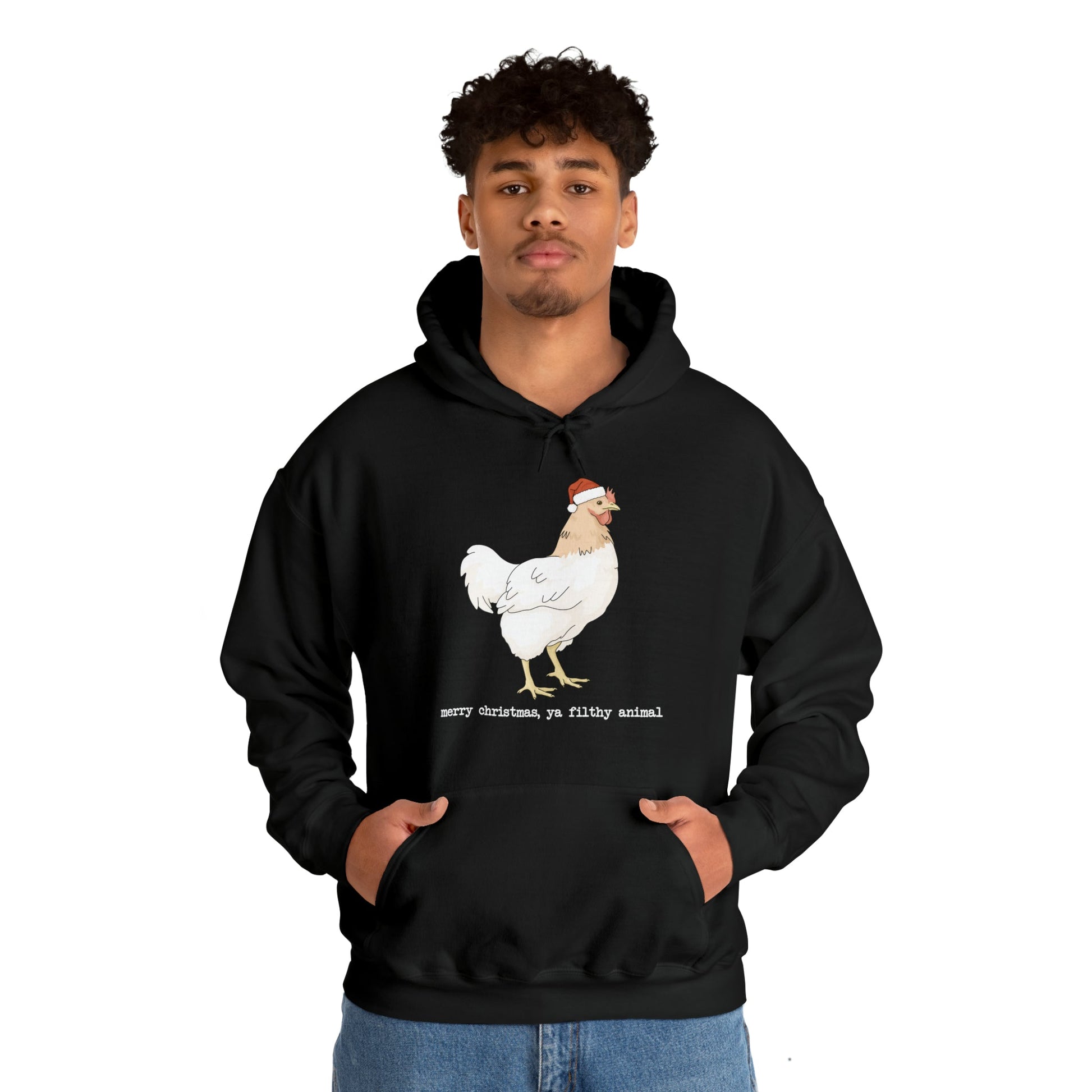 Christmas Chicken | Hooded Sweatshirt - Detezi Designs-18904885533541255246