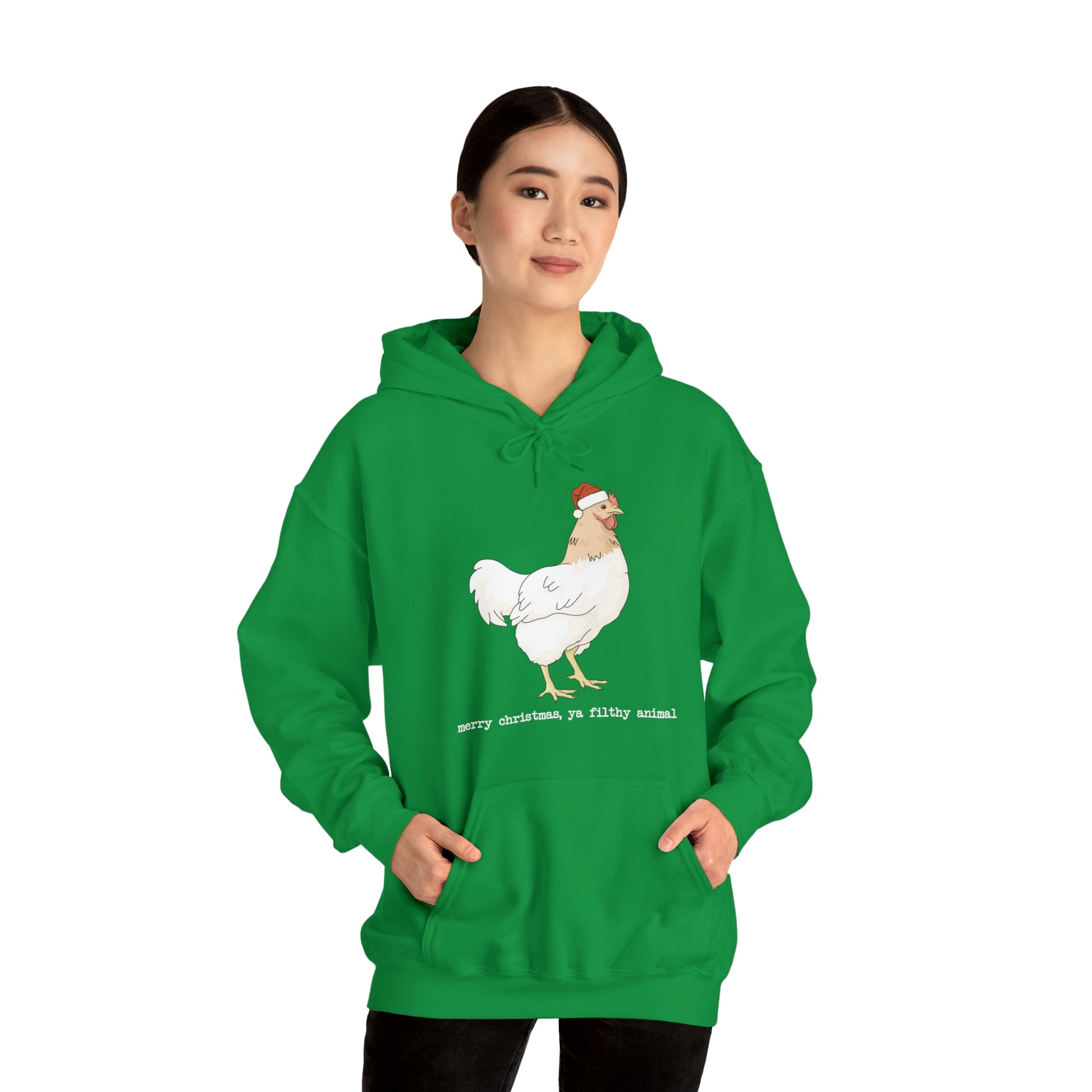 Christmas Chicken | Hooded Sweatshirt - Detezi Designs-18904885533541255246